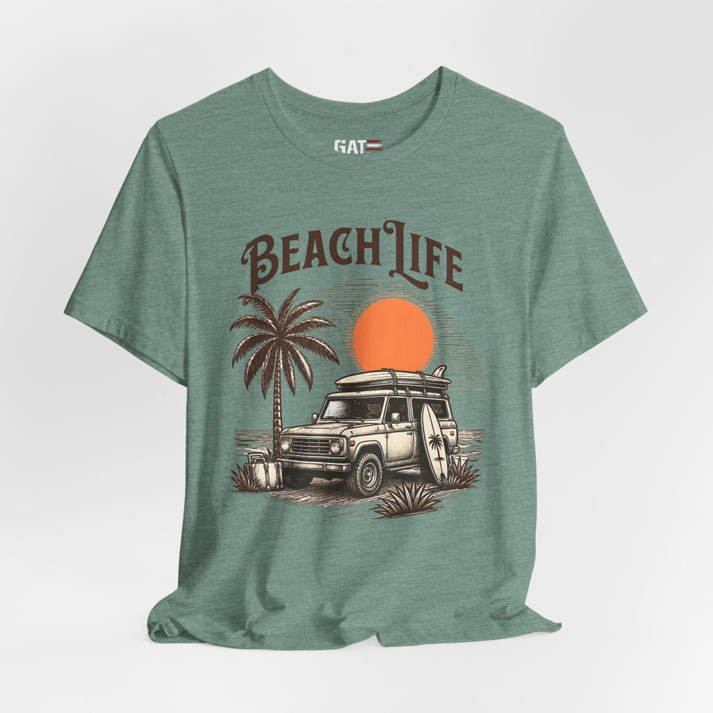 Beach Life Shirt, Retro VW Bus T Shirt, Vintage Camper Van Tee, Coastal Vacation Shirt, Summer Beach Graphic Tee, Surf Style Shirt, Van Life