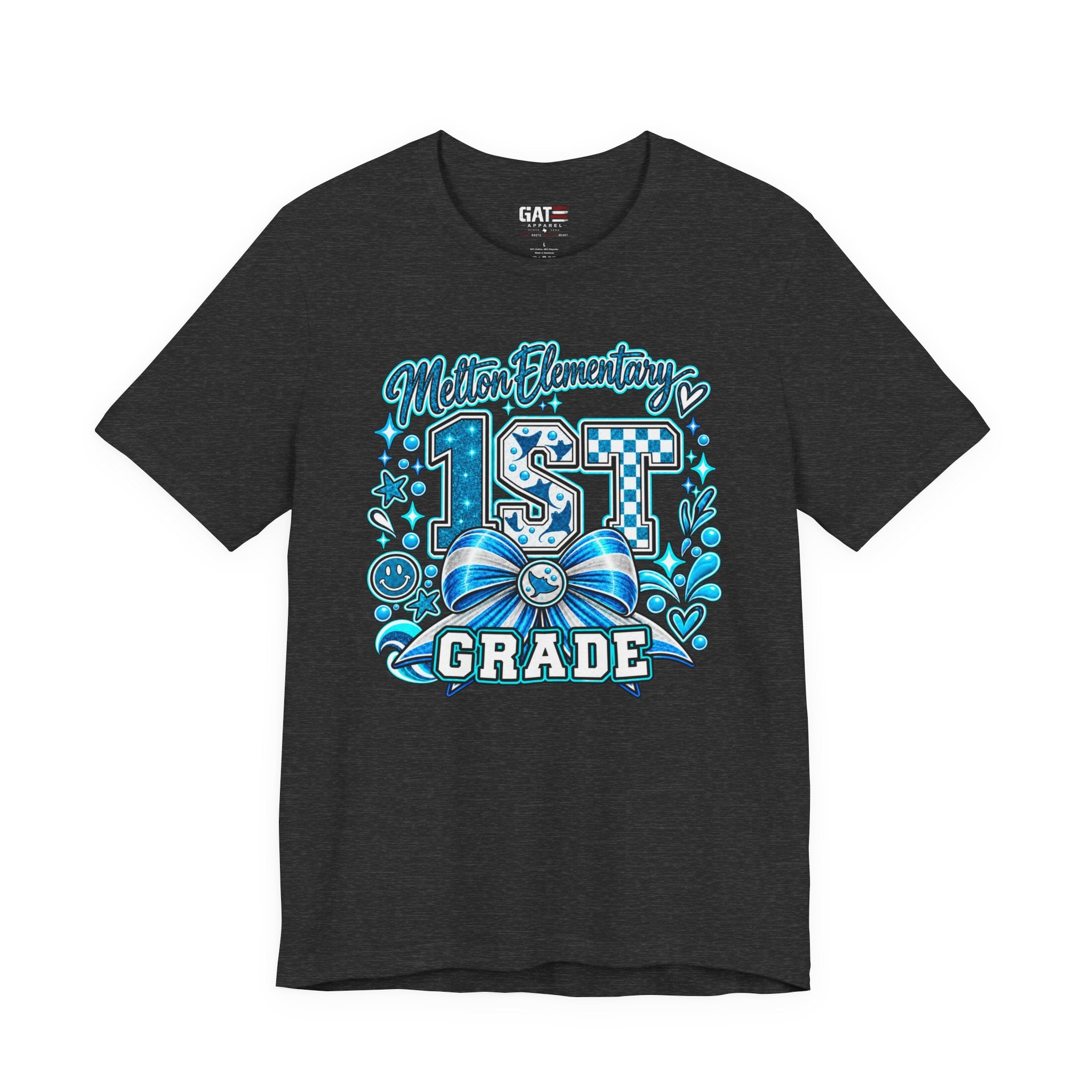 Melton 1st Grade School T‑Shirt — Bow Design
