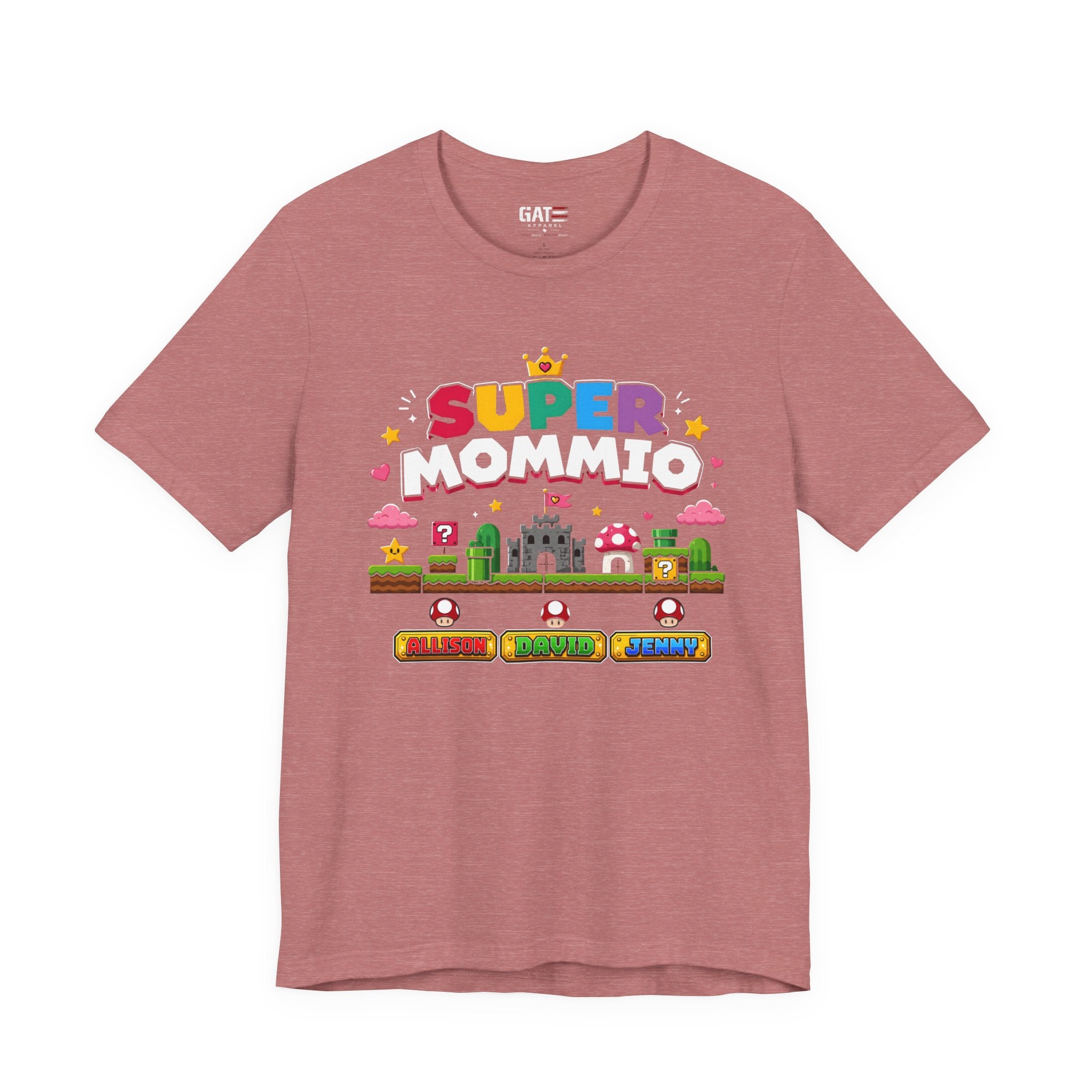 Super Mommio pixel game design T-Shirt | Retro video game mom tee