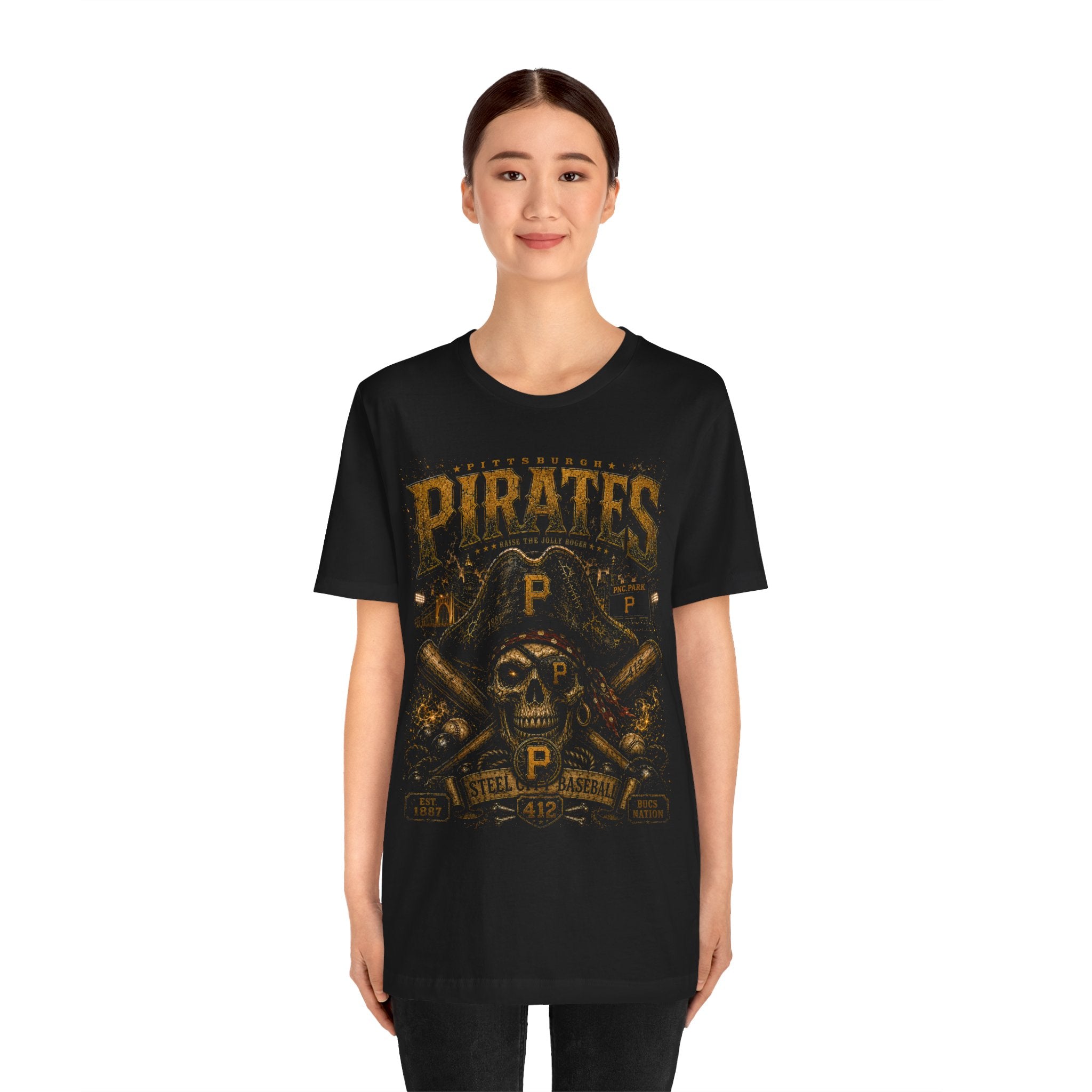Pittsburg Pirates Skull Baseball Tee — Vintage Pittsburgh Pirates Logo T‑Shirt