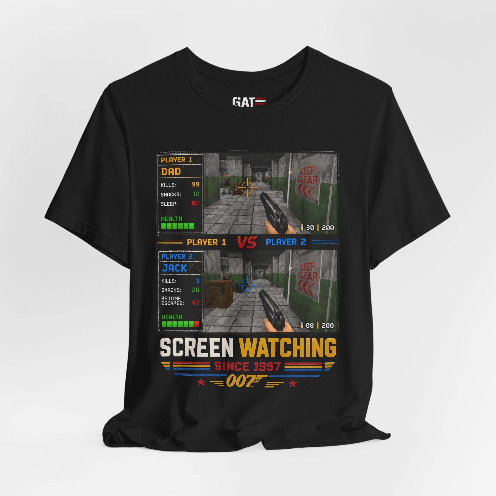 Personalized Gamer Shirt, Custom Gaming T Shirt, Retro Video Game Tee, Gamer Gift with Names, Old School Gaming Shirt, N64, Golden Eye