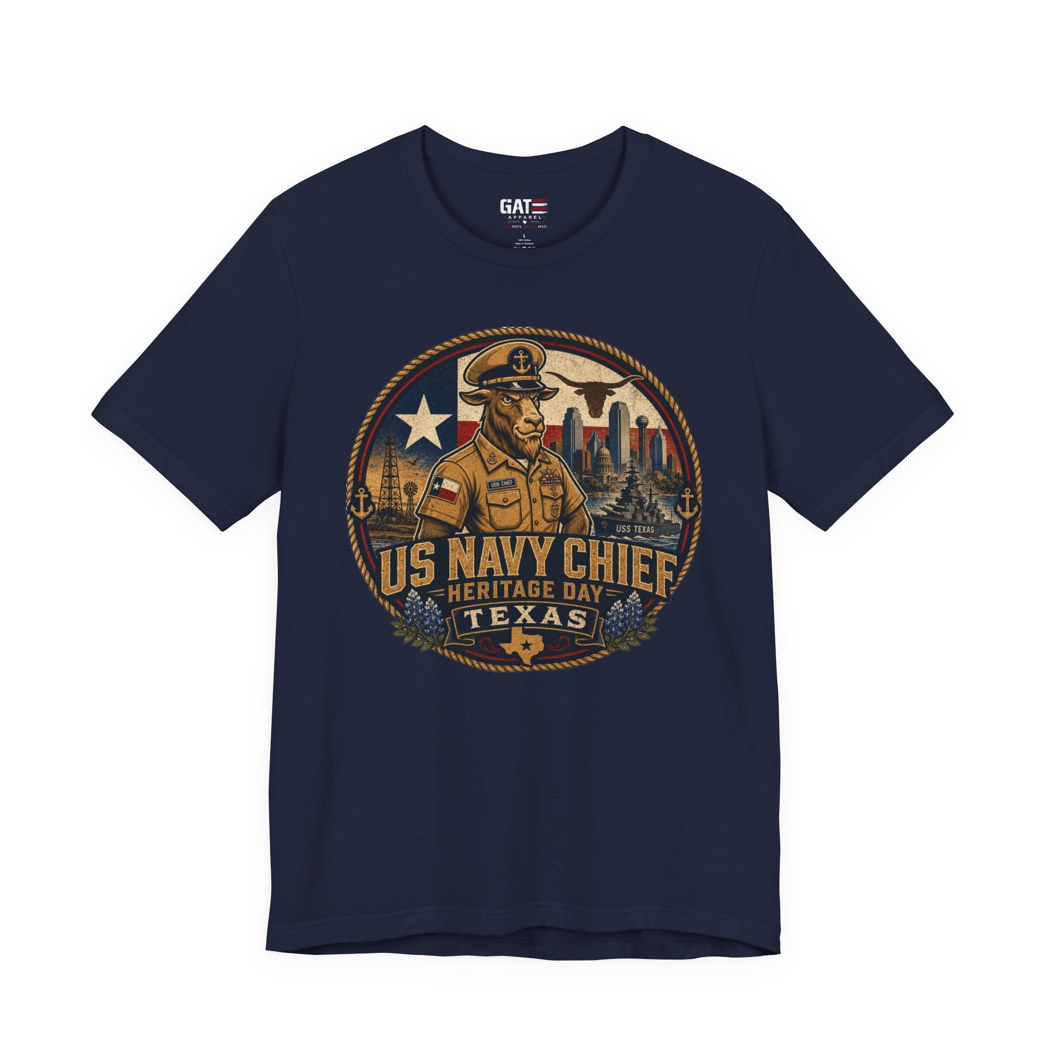 US Navy Chief Heritage Day Texas Shirt, Navy Chief Goat Shirt, Chief Petty Officer Gift, Military Pride Tee, Navy Veteran