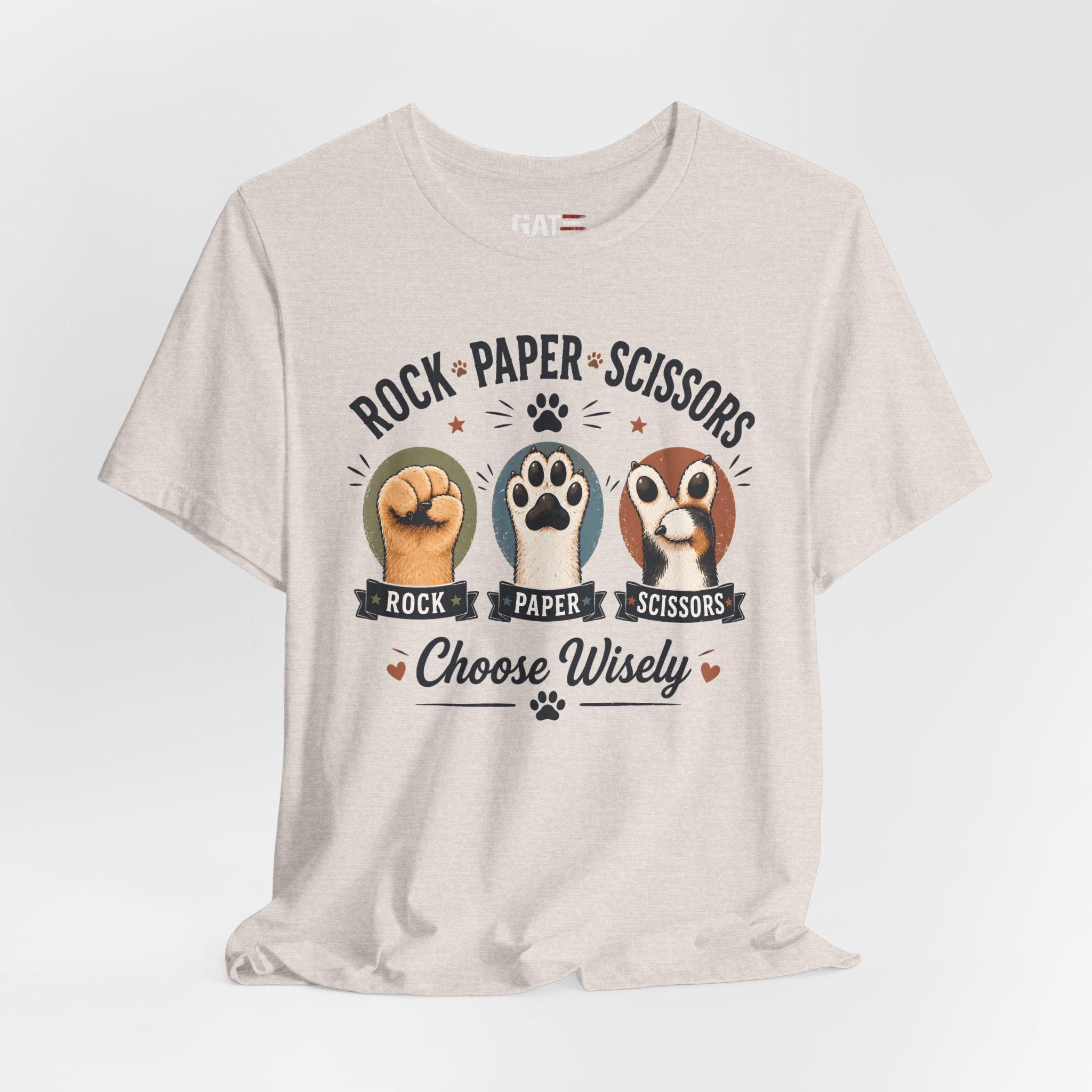 Rock Paper Scissors Cat Shirt, Funny Cat Lover Tee, Cat Paw Graphic Shirt, Cute Pet Mom Gift, Choose Wisely Cat Tee, Cat Dad Shirt