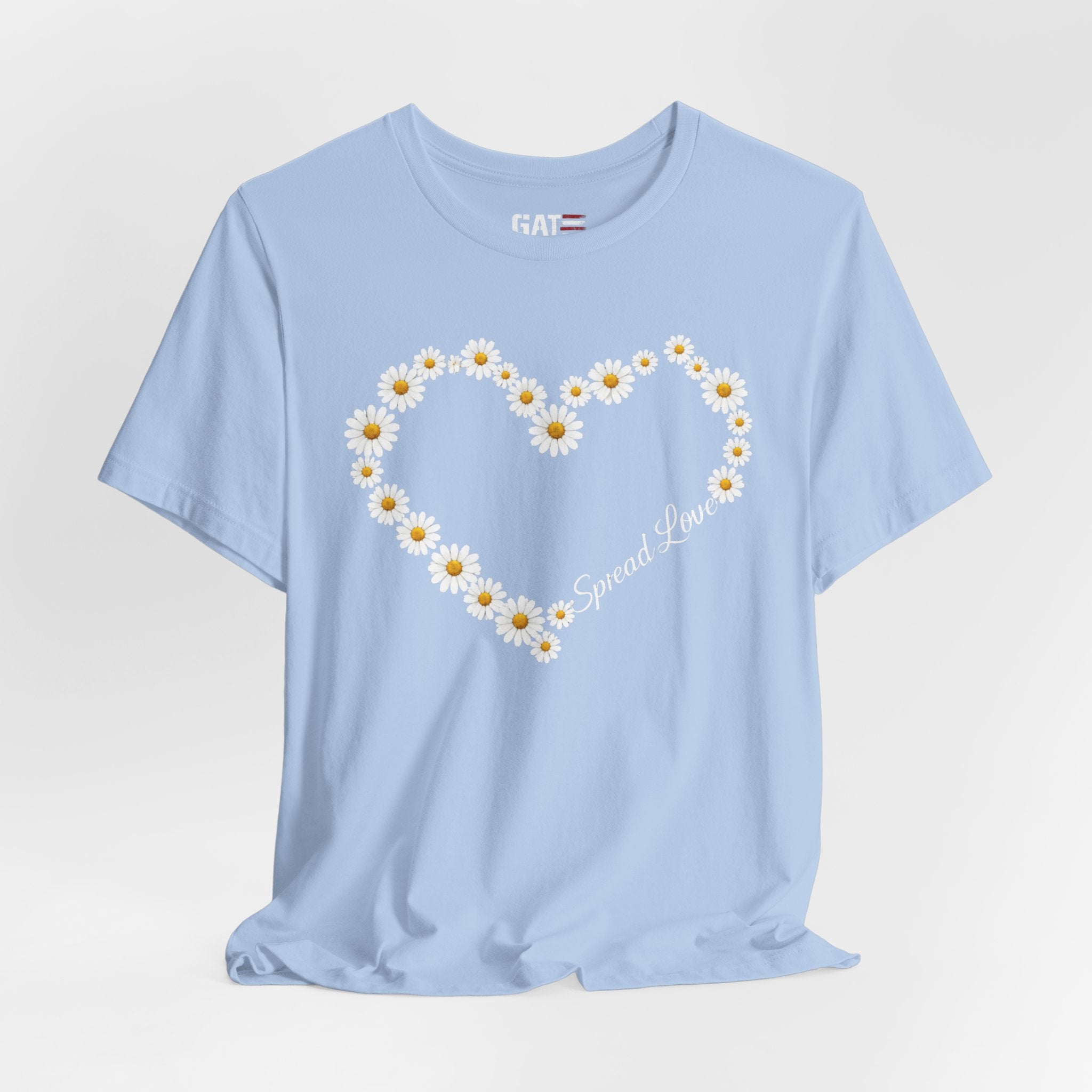 Daisy Heart Tee — "Spread Love" Floral Graphic T-Shirt