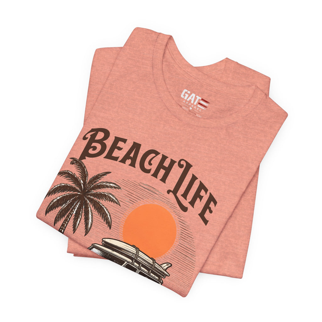 Beach Life Shirt, Retro VW Bus T Shirt, Vintage Camper Van Tee, Coastal Vacation Shirt, Summer Beach Graphic Tee, Surf Style Shirt, Van Life
