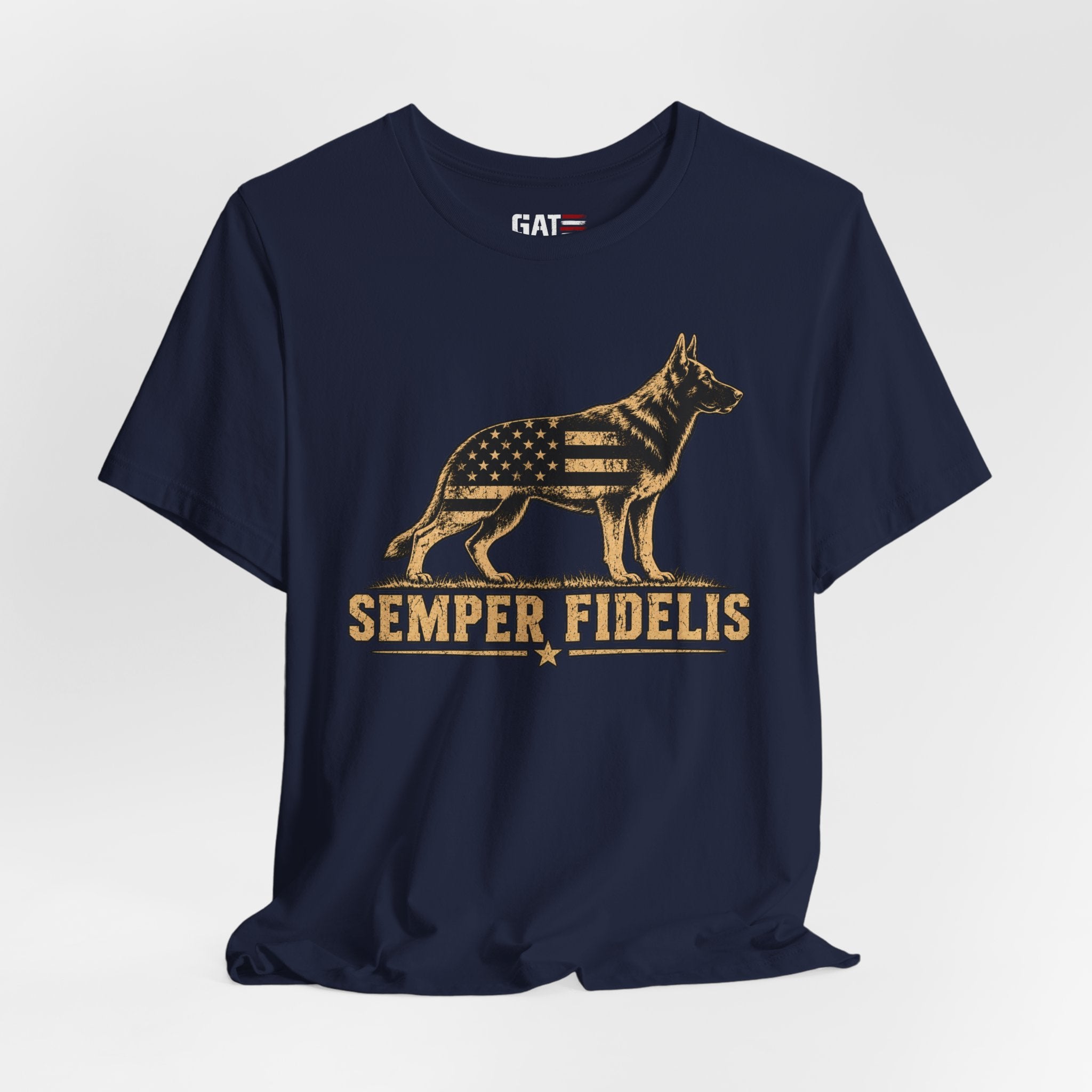 Semper Fidelis German Shepherd T-Shirt — Patriotic Military K9 Tee