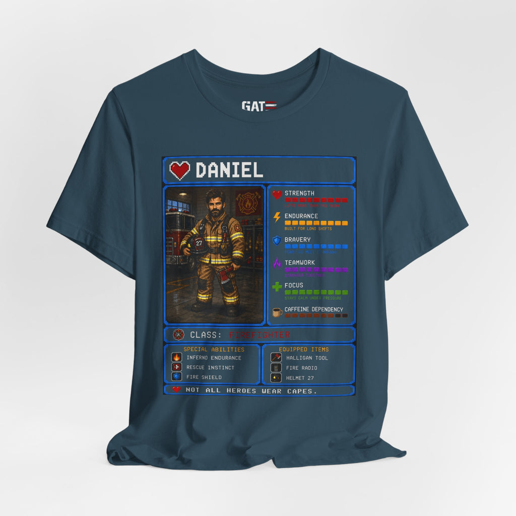 Custom Firefighter RPG Character Shirt | Personalized Firefighter Gift