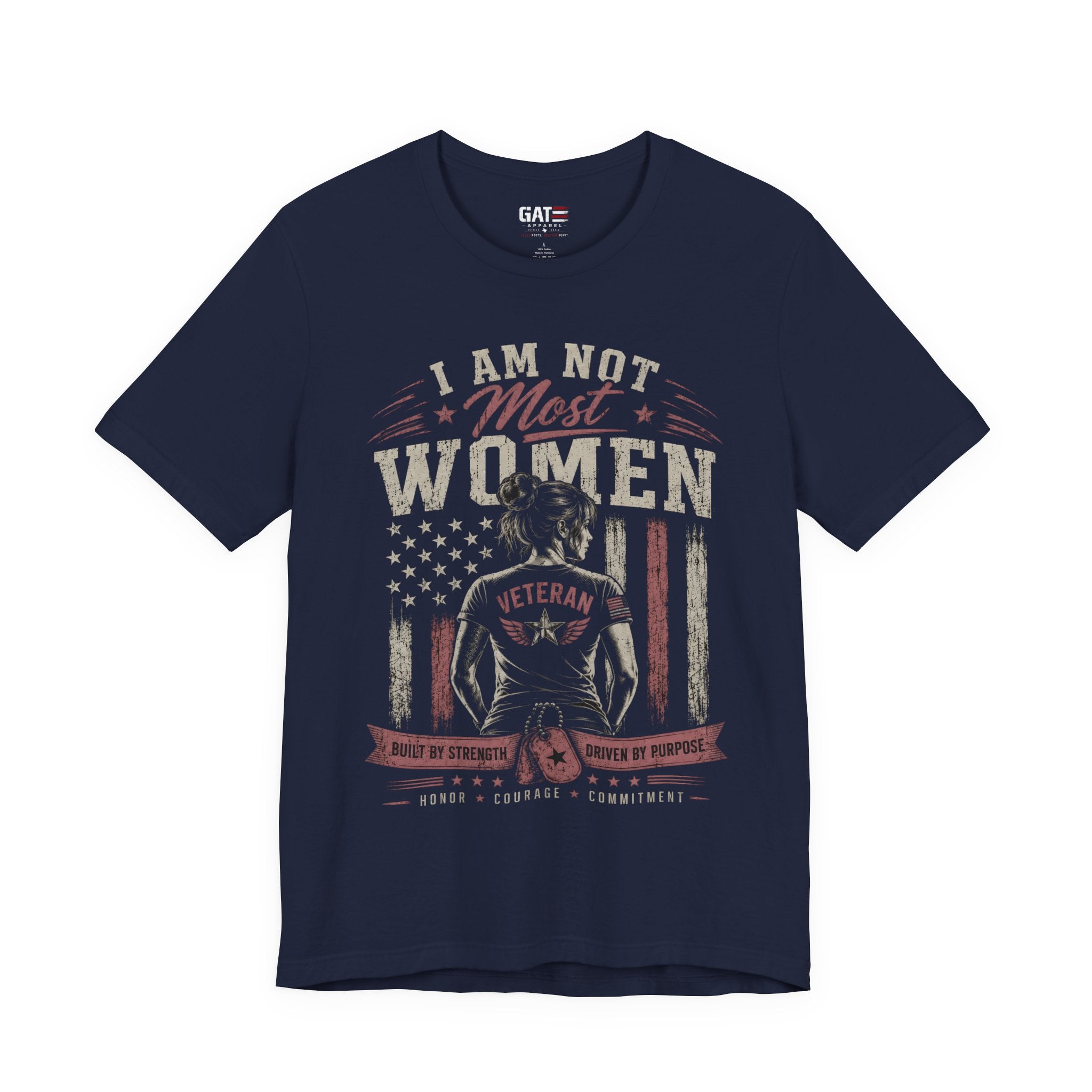I Am Not Most Women Patriotic Graphic T-Shirt | Women's USA Flag Tee