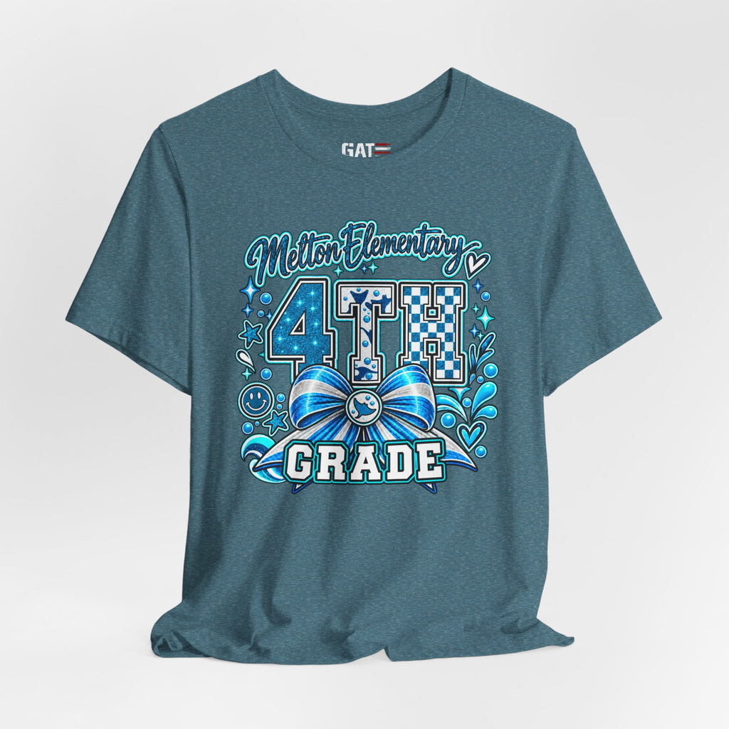 Melton 4th Grade School T‑Shirt — Bow Design