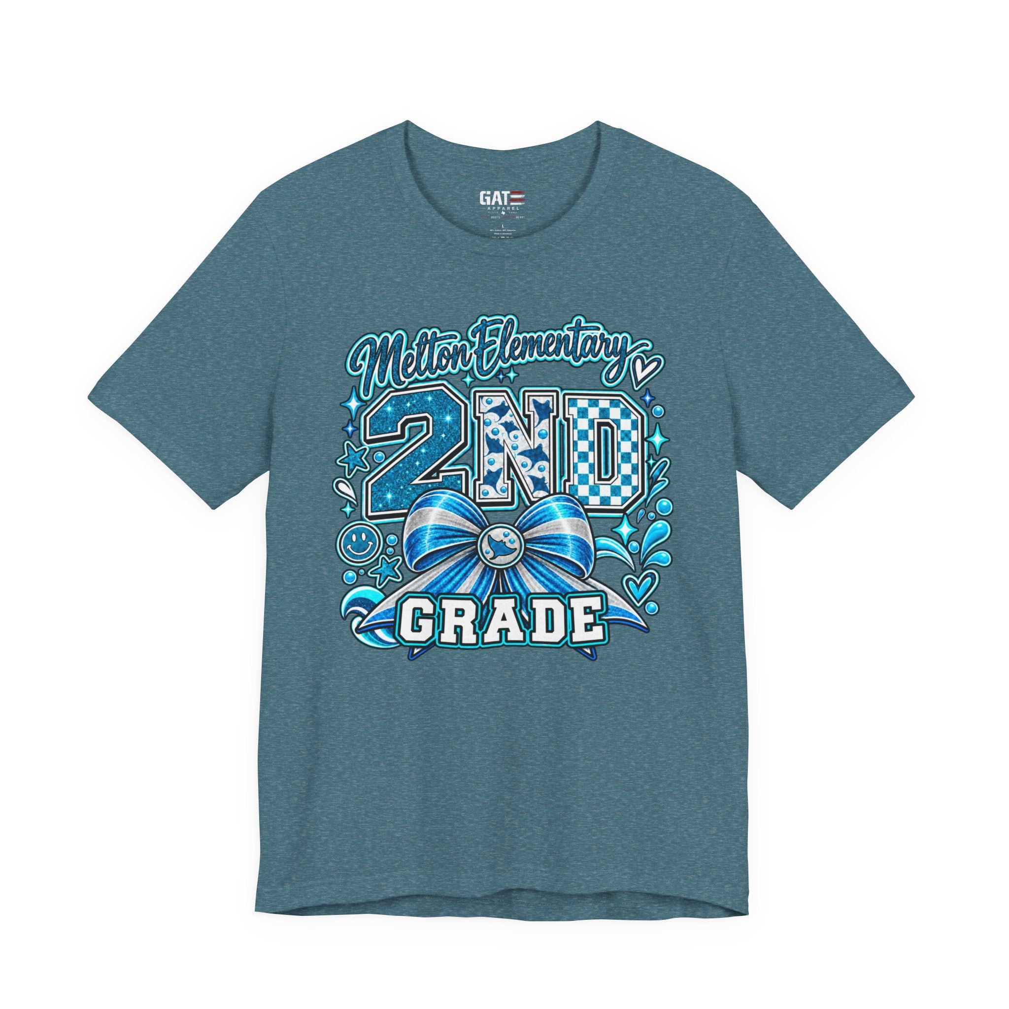 Melton 2nd Grade School T‑Shirt — Bow Design