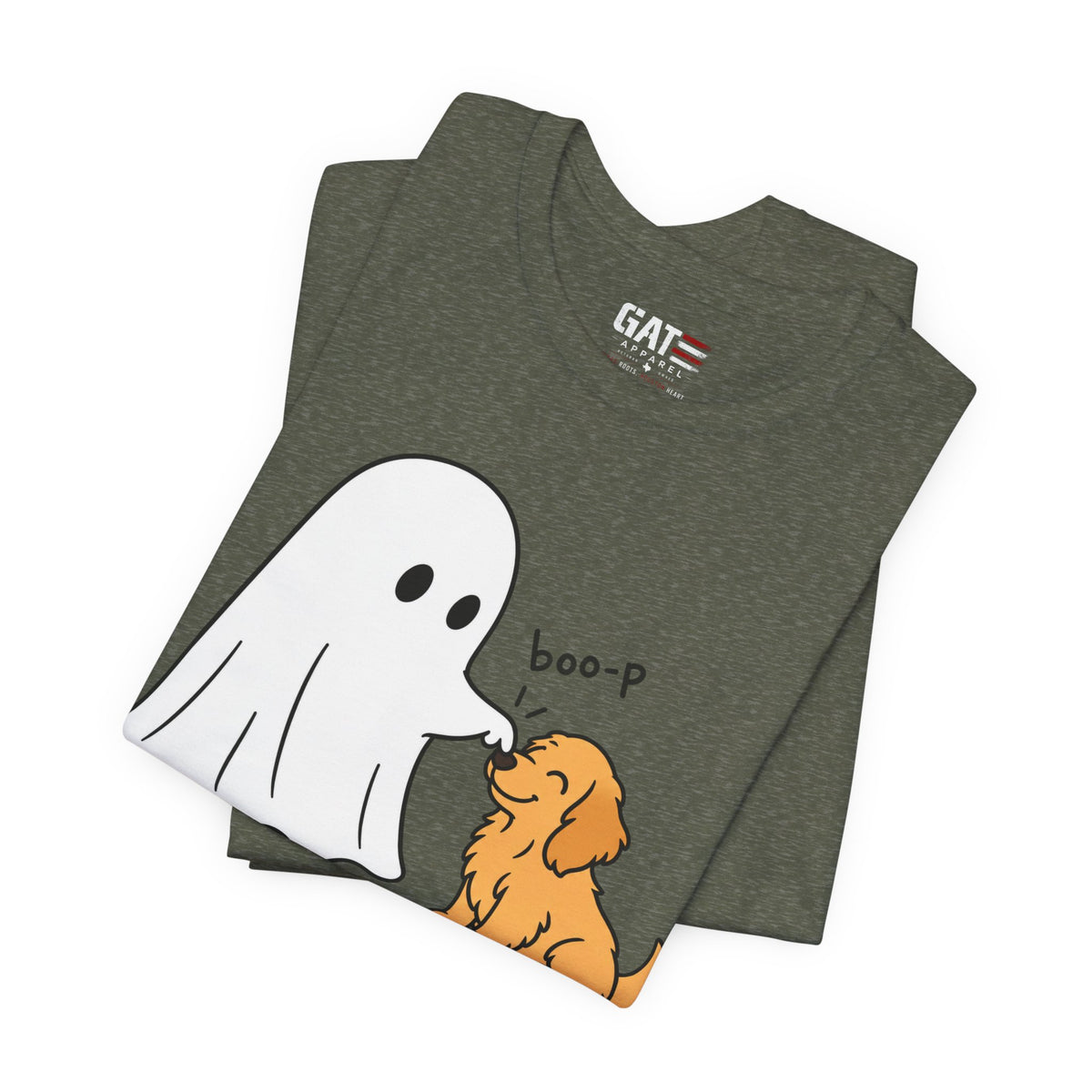 Halloween Ghost & Golden Retriever — "boo-p" Cute Dog Halloween T-Shirt