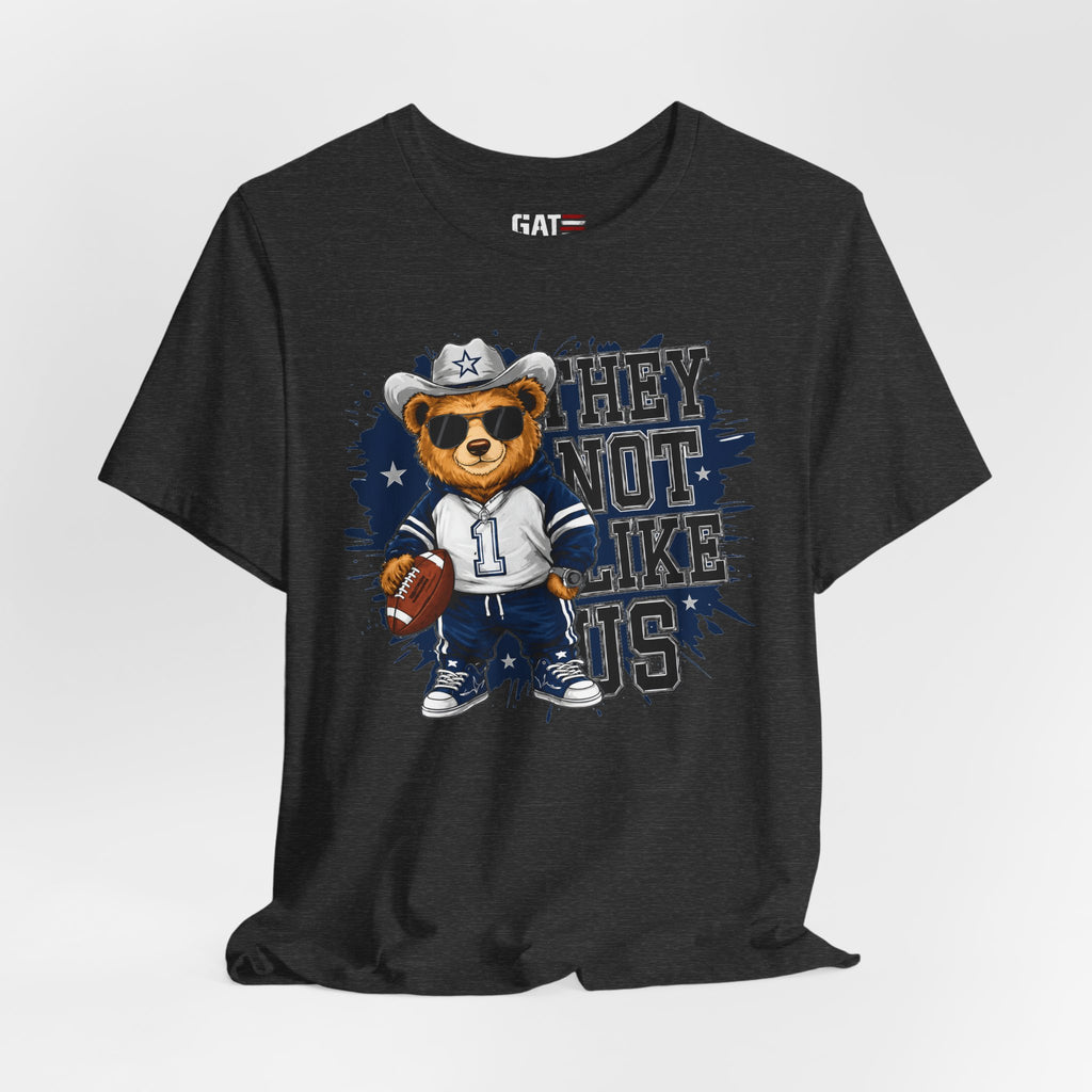 Custom Name and Number Shirt, Personalized Dallas Football Fan Tee, Blue and Silver Jersey Style Back Design