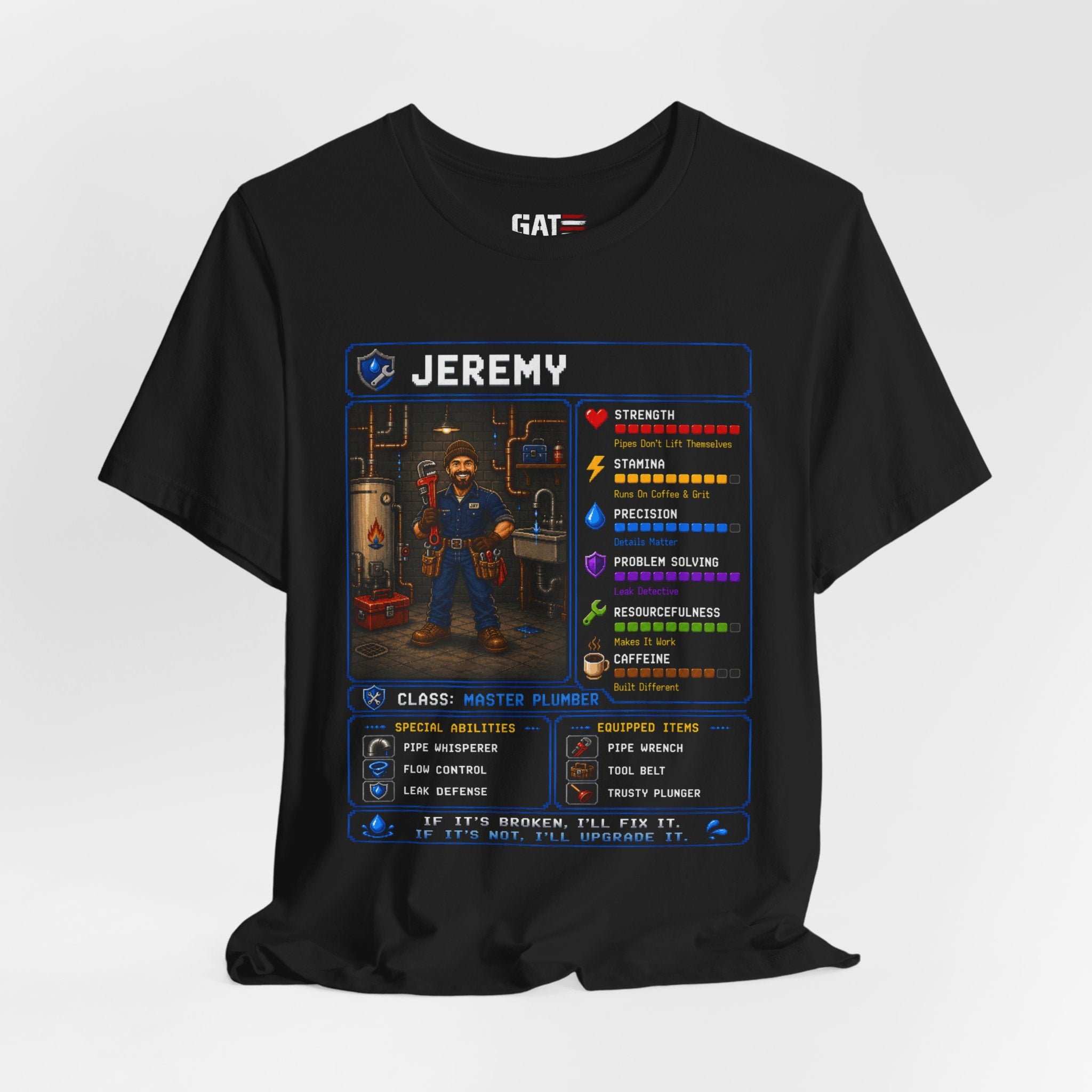 Custom Plumber RPG Character Shirt | Personalized Plumber Gift