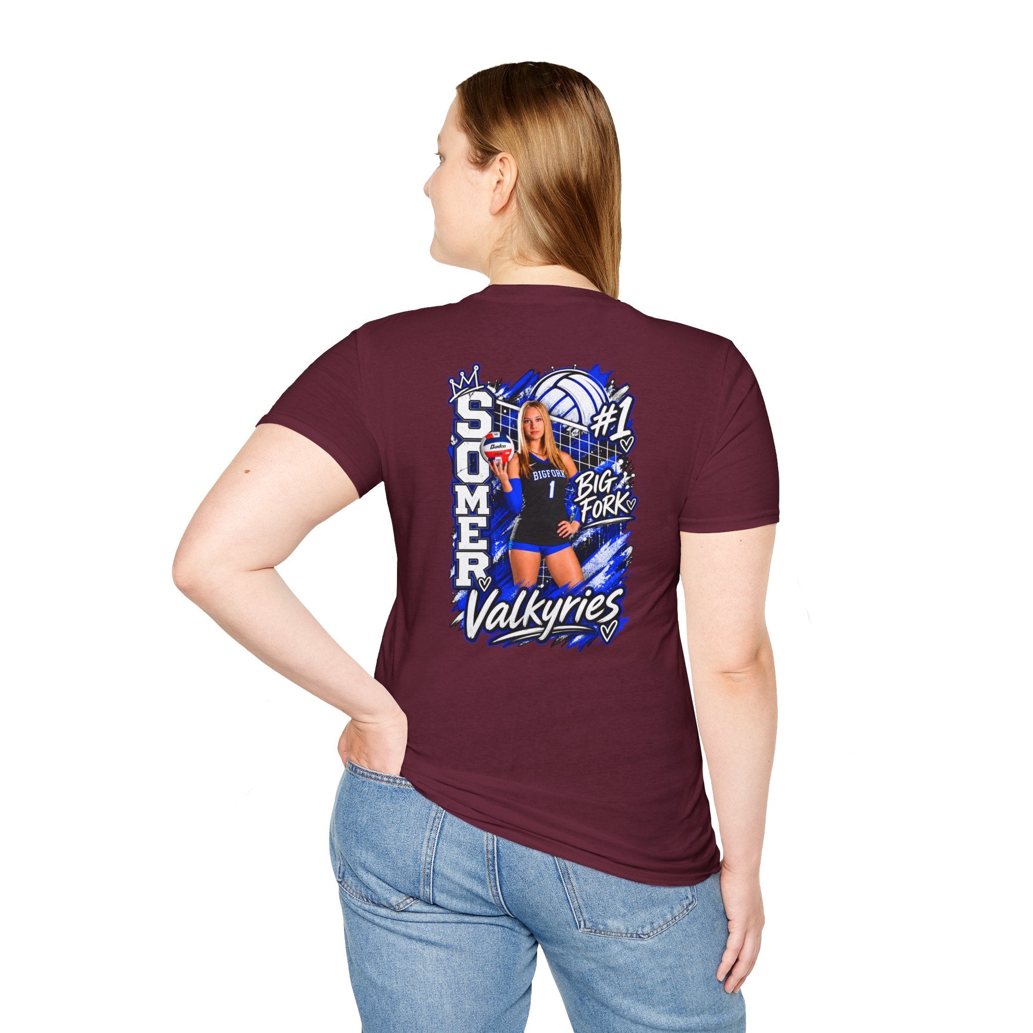 Volleyball Mom Senior Player Photo Tee — Custom Photo Team Name and Number