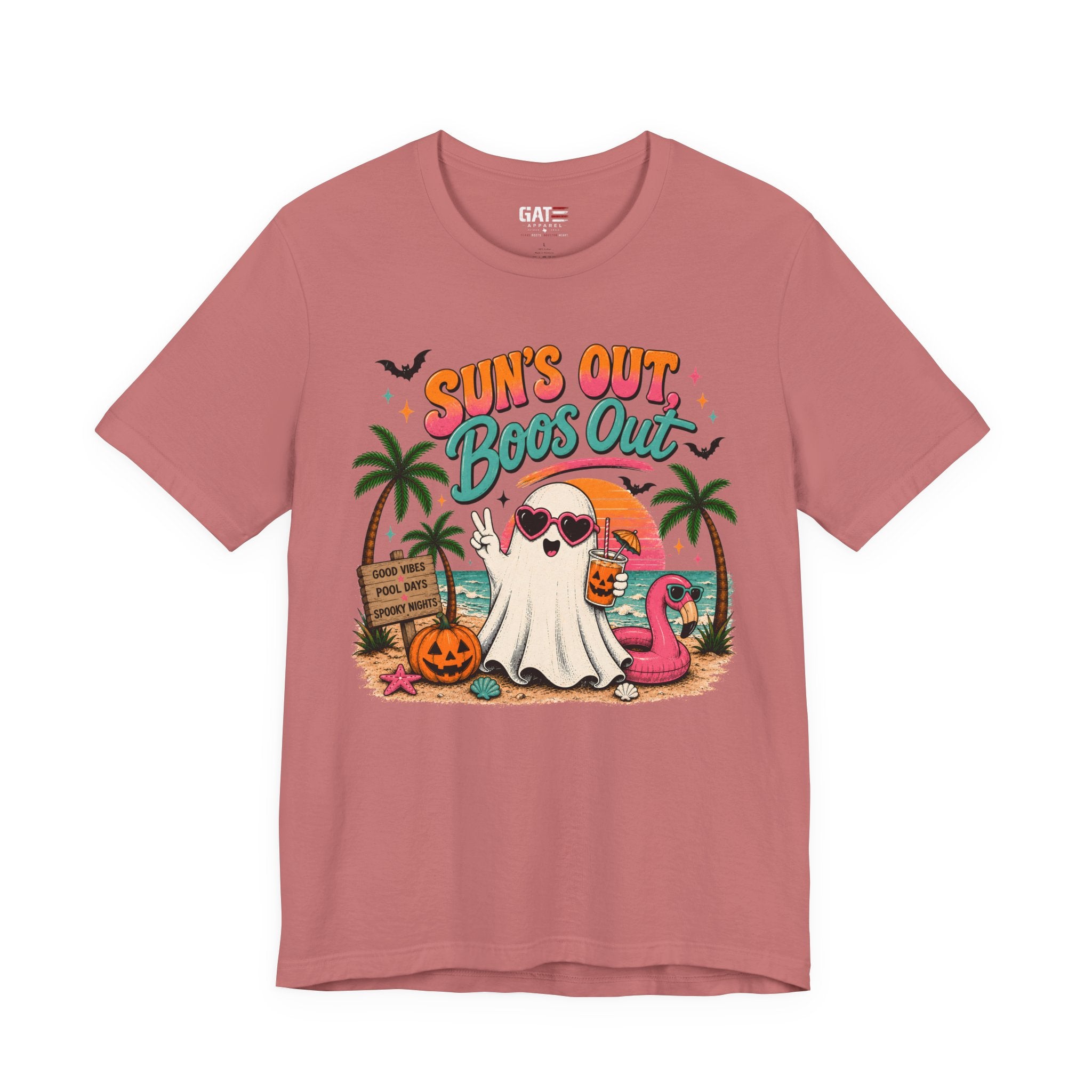 Summerween Shirt, Spooky Beach Shirt, Ghost Beach Tee, Halloween Beach Shirt, Coastal Halloween Tee, Tropical Ghost Shirt
