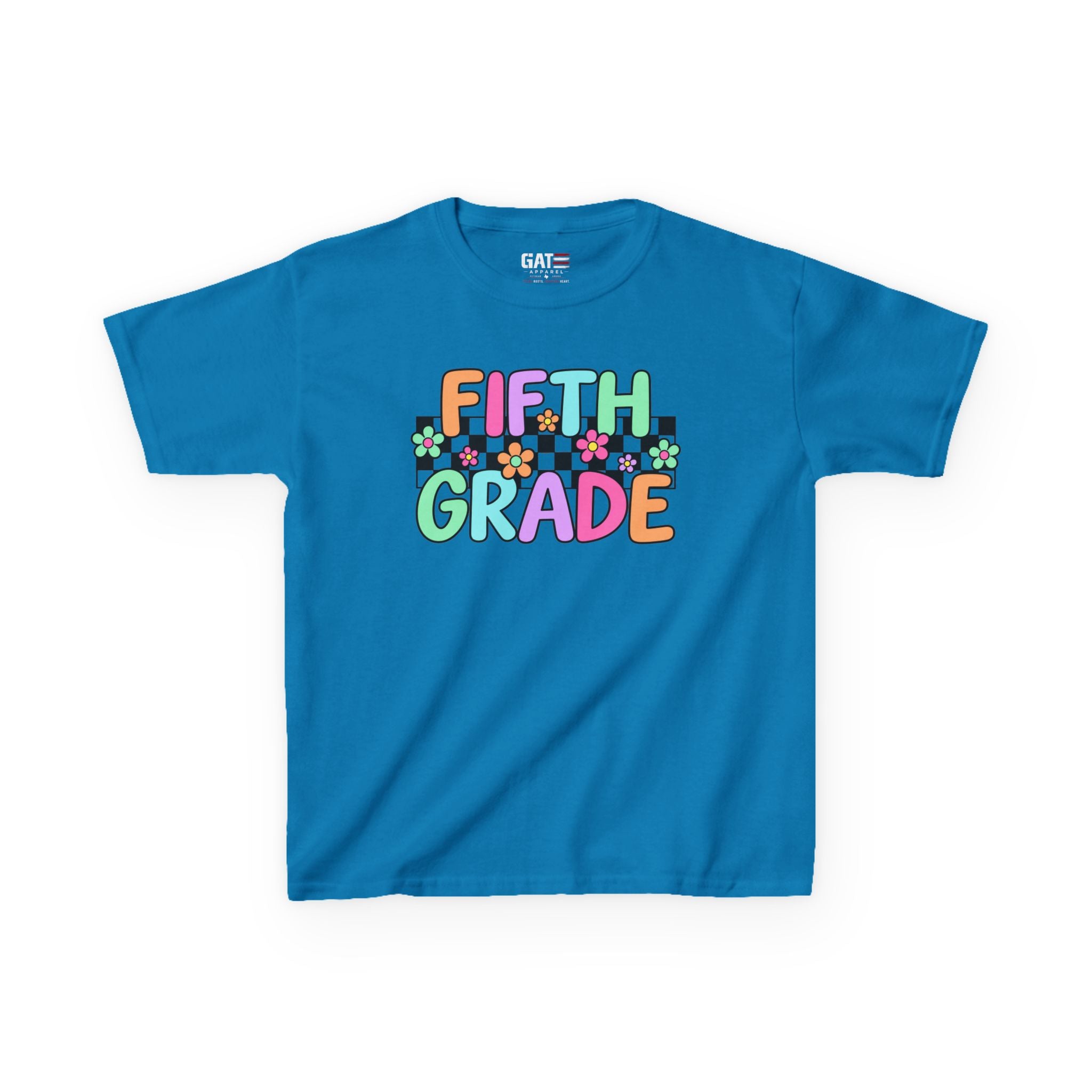 Custom Grade Level Shirt for Kids – Retro Checkered Floral Back to School Tee