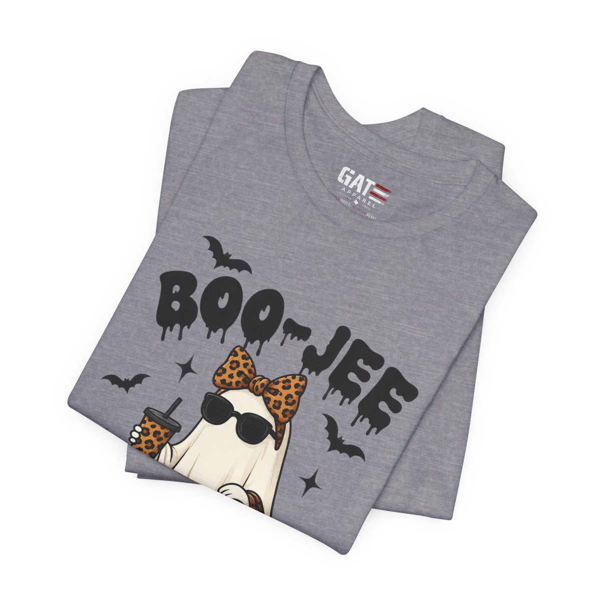 Boo-Jee Leopard Ghost Tee — Cute Halloween Graphic T-Shirt