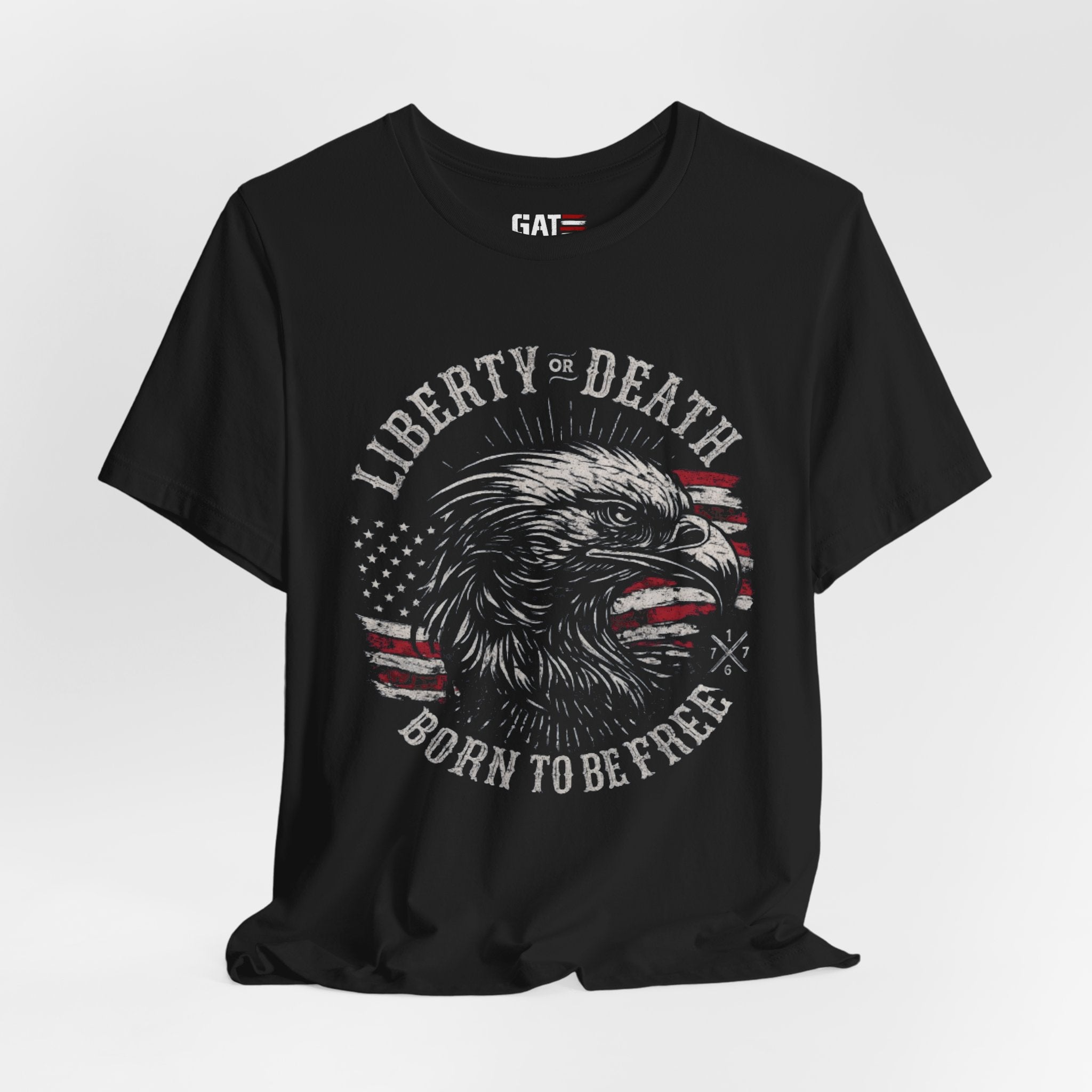 Liberty or Death Shirt, Born to Be Free Patriotic Eagle Tee, 1776 American Flag Shirt, USA Freedom Graphic T-Shirt, Veteran Gift