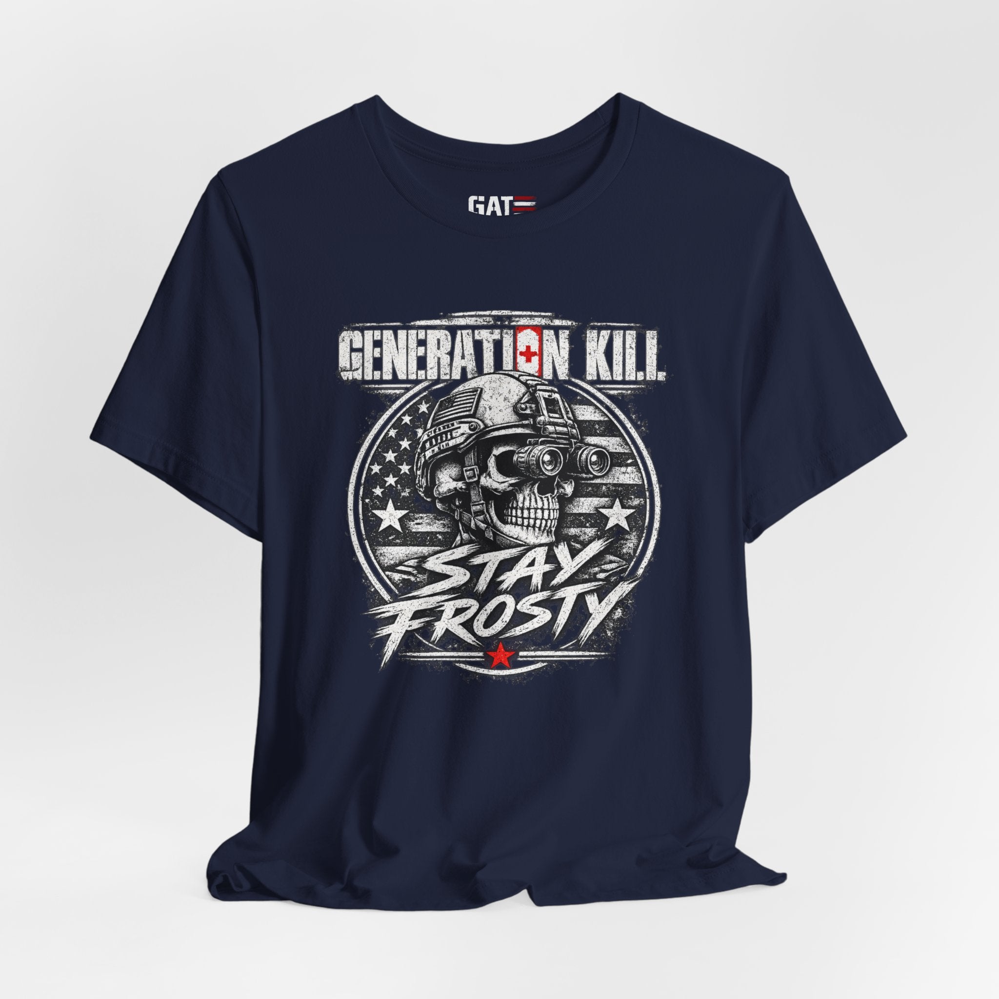 Stay Frosty Skull Tee — Military Veteran Retro Graphic T-Shirt