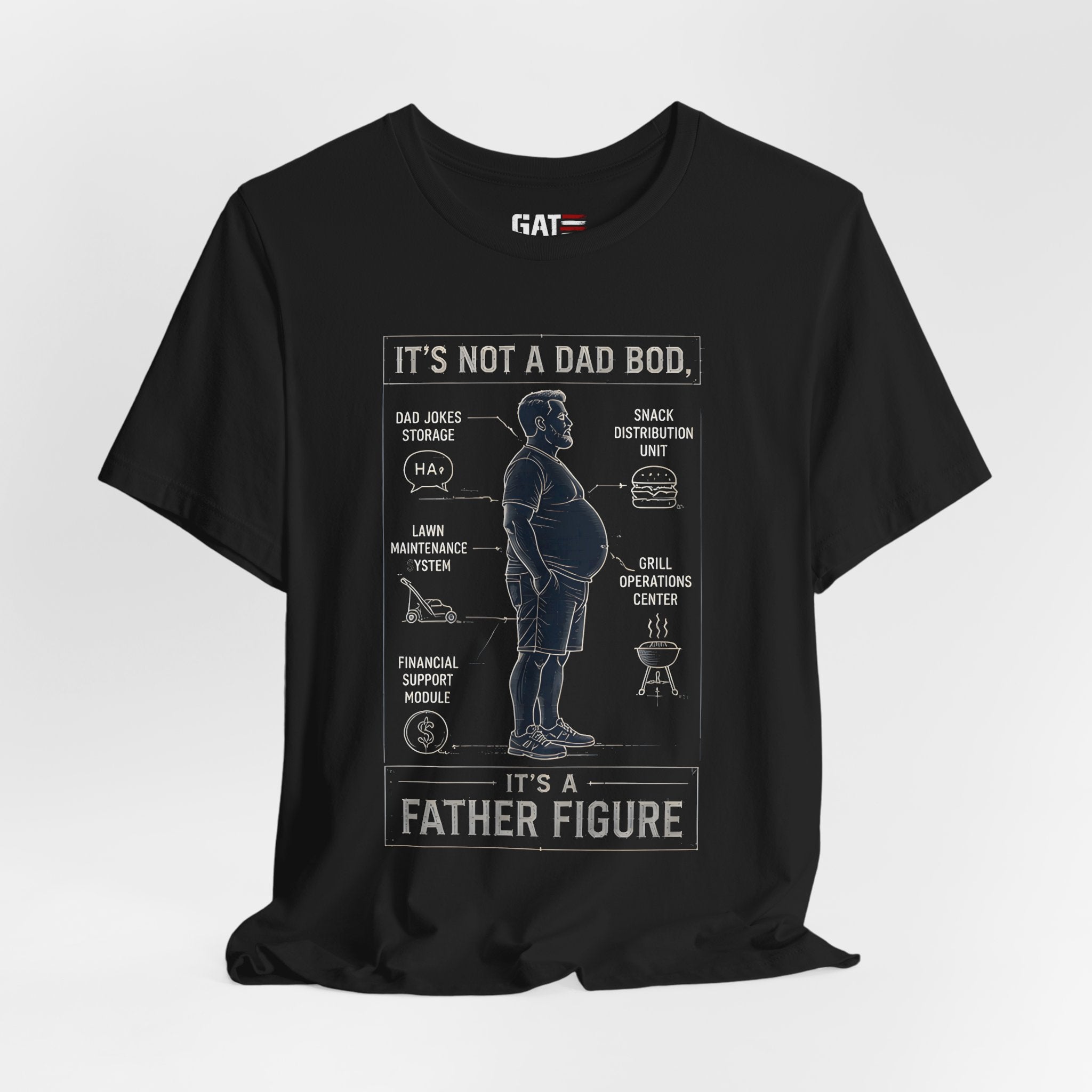 It's Not a Dad Bod It's a Father Figure Shirt | Funny Dad Shirt | Blueprint Dad Bod Tee | Father's Day Gift for Dad | Grill Master Dad Tee