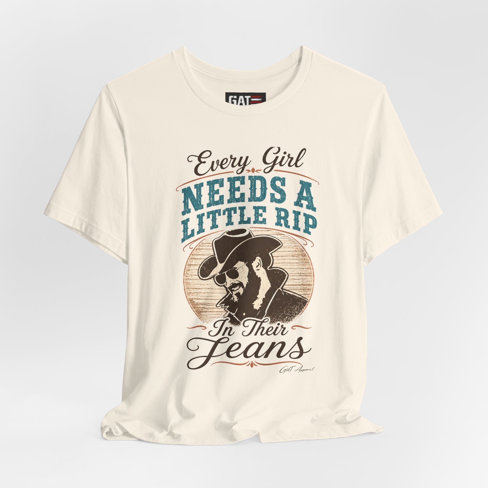 Every Girl Needs A Little Rip In Their Jeans Blue Text Shirt |Dutton Ranch | Yellowstone Inspired Shirt