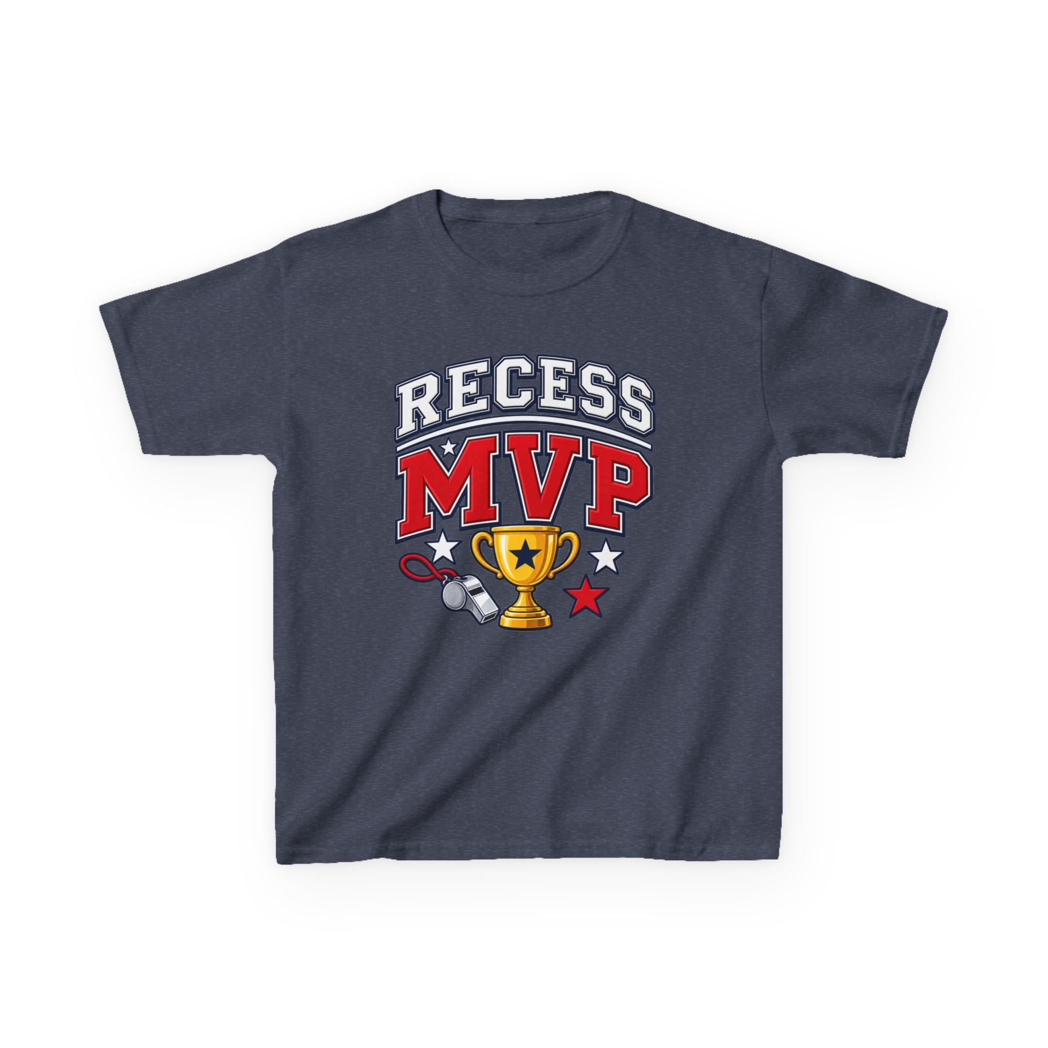 Recess MVP Kids T‑Shirt — Trophy & Whistle Playground Shirt for Boys & Girls