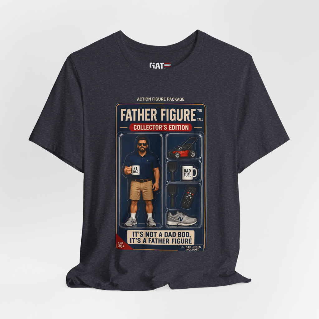 Father Figure Action Figure Shirt | Funny Dad Bod Tee | Collector's Edition Dad Shirt | Father's Day Gift for Dad | Dad Jokes Included