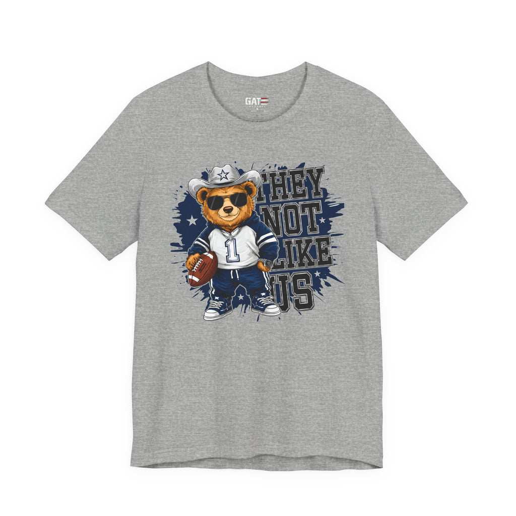Custom Name and Number Shirt, Personalized Dallas Football Fan Tee, Blue and Silver Jersey Style Back Design