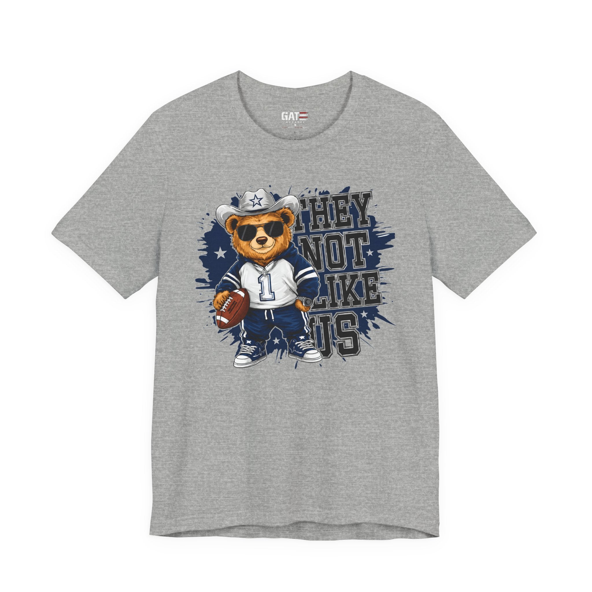 Custom Name and Number Shirt, Personalized Dallas Football Fan Tee, Blue and Silver Jersey Style Back Design