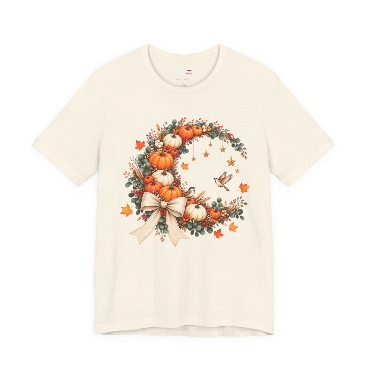 Pumpkin wreath fall graphic tee mockup
