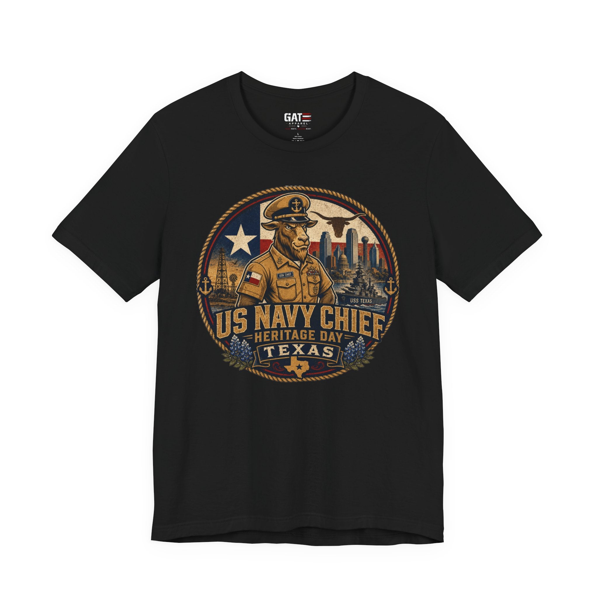 US Navy Chief Heritage Day Texas Shirt, Navy Chief Goat Shirt, Chief Petty Officer Gift, Military Pride Tee, Navy Veteran