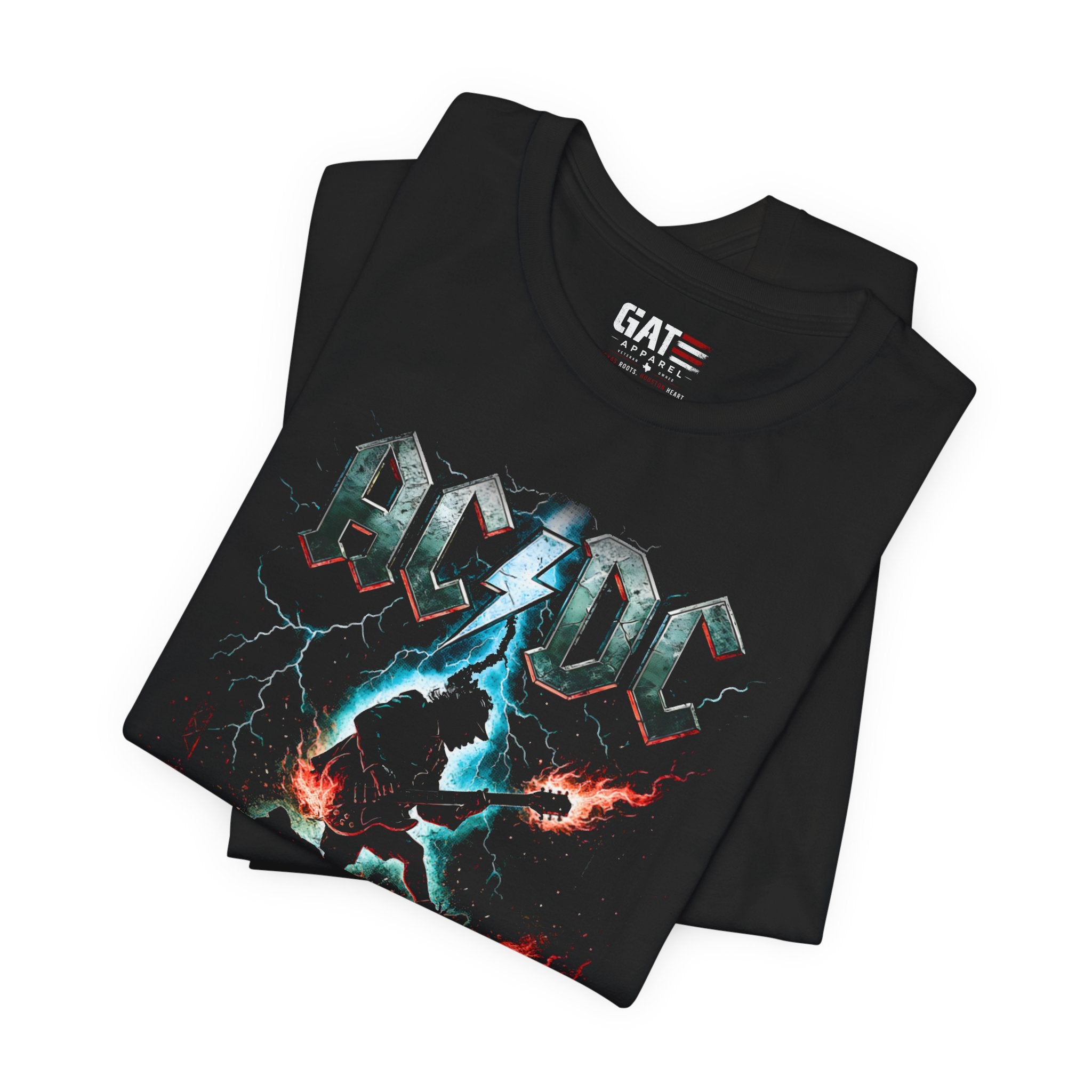 AC/DC Lightning Guitar Tee — Vintage Rock Band Graphic T-Shirt