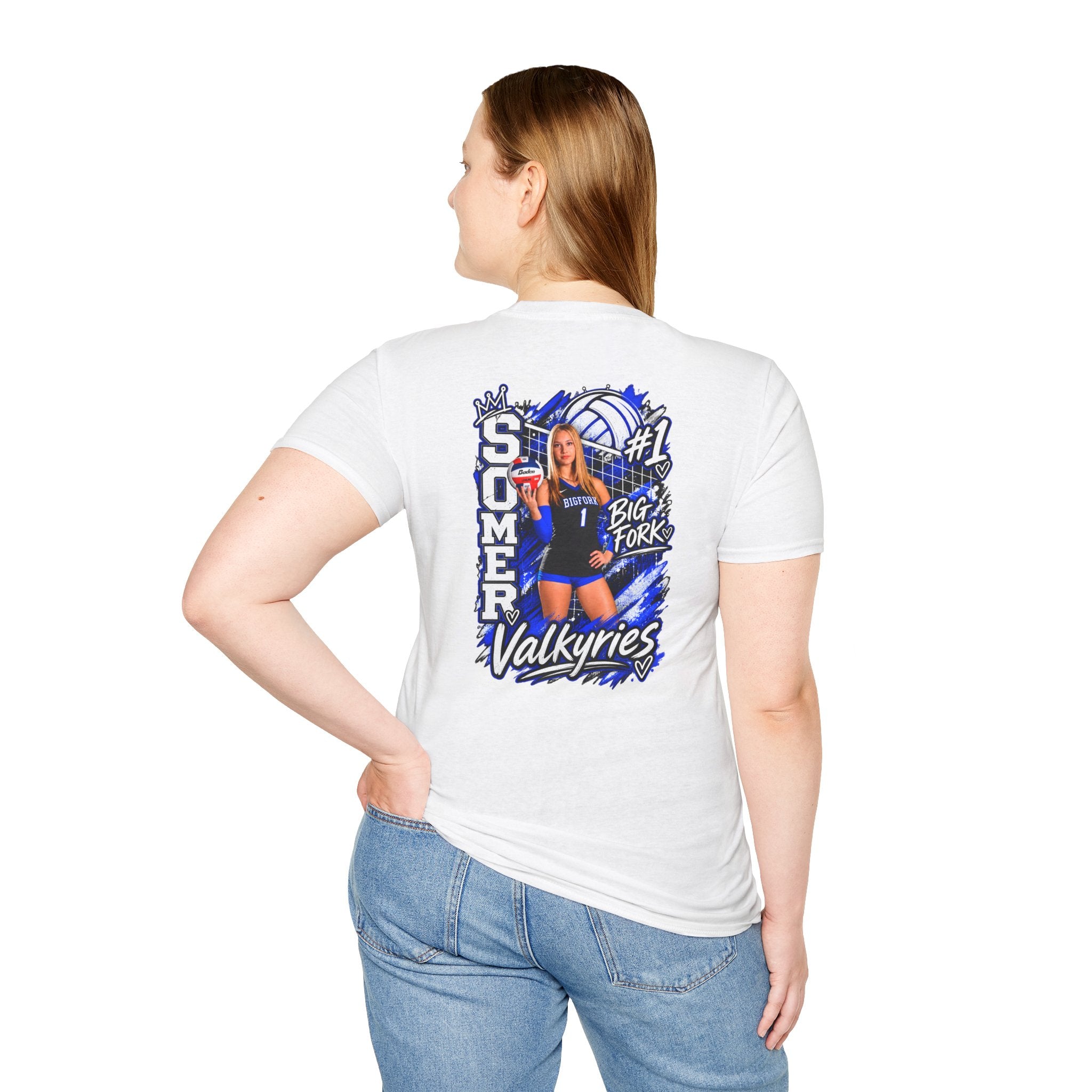 Volleyball Mom Senior Player Photo Tee — Custom Photo Team Name and Number