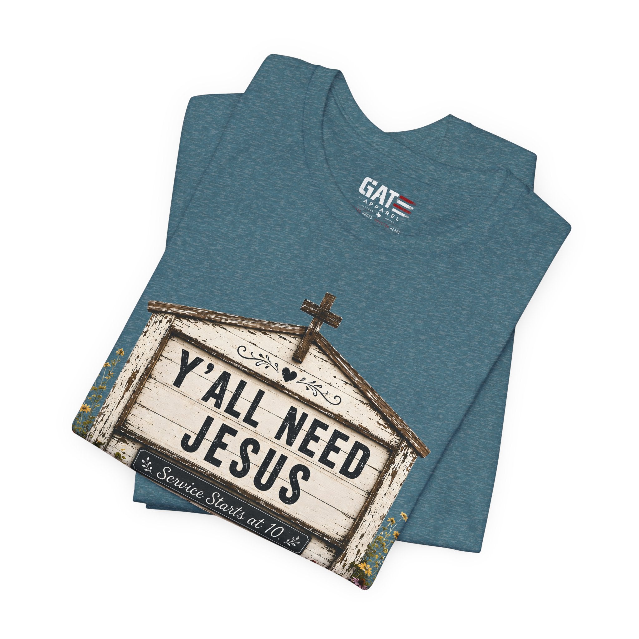 Y'all Need Jesus, Christian Shirt for Women, Rustic Faith Graphic Tee, Country Western Shirt, Farmhouse Christian Gift, Cowgirl Church Tee