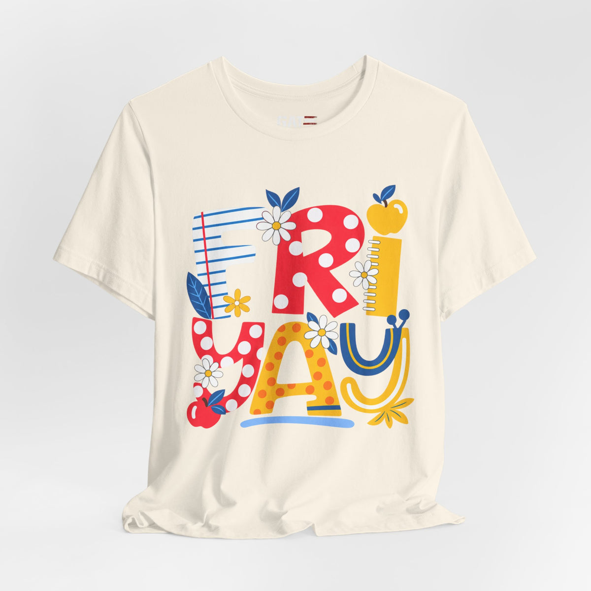 Teacher shirt FRIYAY Floral Tee — Colorful Spring Graphic T‑Shirt