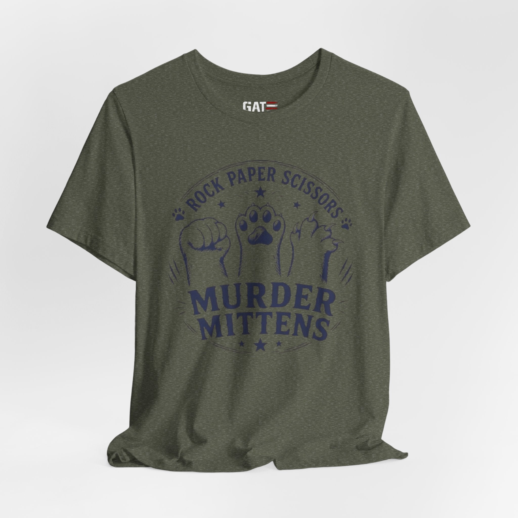 Rock Paper Scissors Murder Mittens Shirt, Funny Cat Lover Tee, Cat Paw Graphic T-Shirt, Cute Cat Mom Gift, Murder Mittens