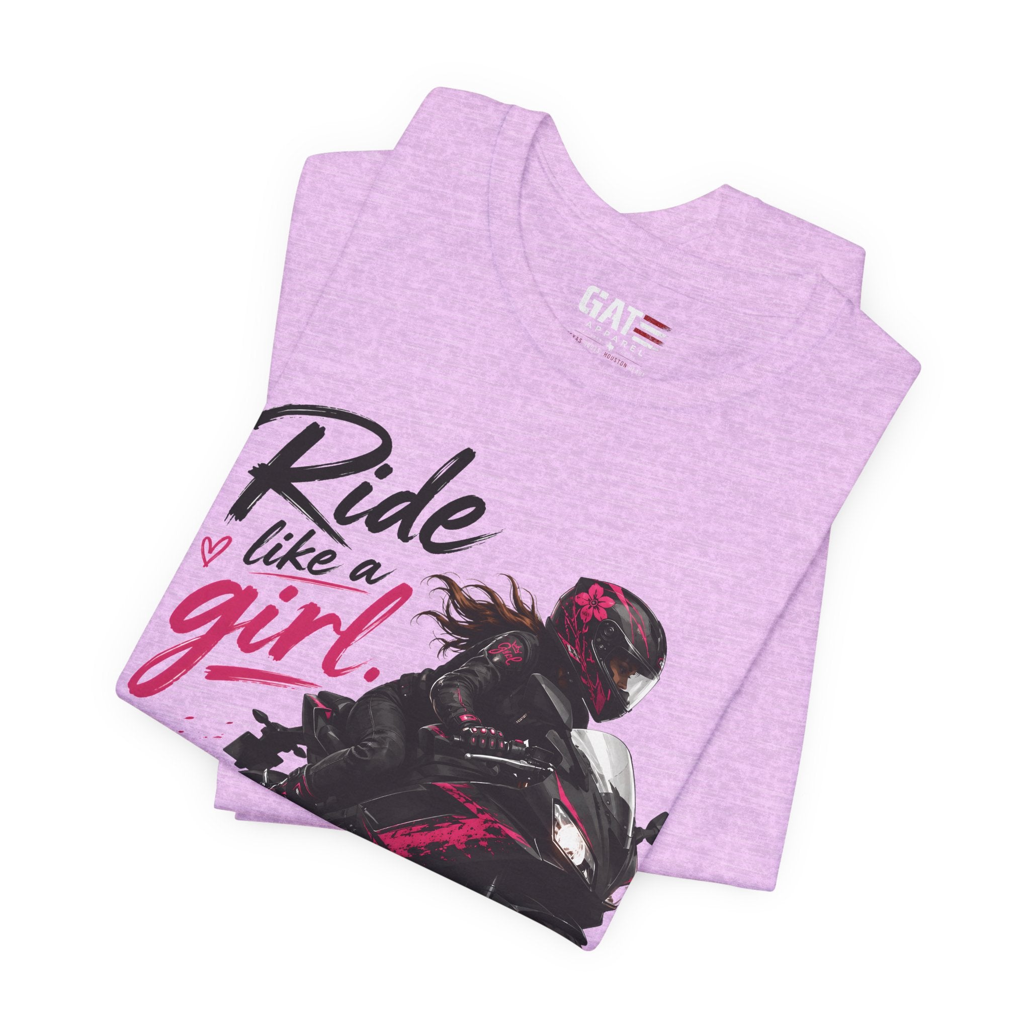Ride Like A Girl Shirt, Women Motorcycle Rider Tee, Pink Biker Shirt, Moto Girl Gift, Sport Bike Shirt, Female Rider Tee