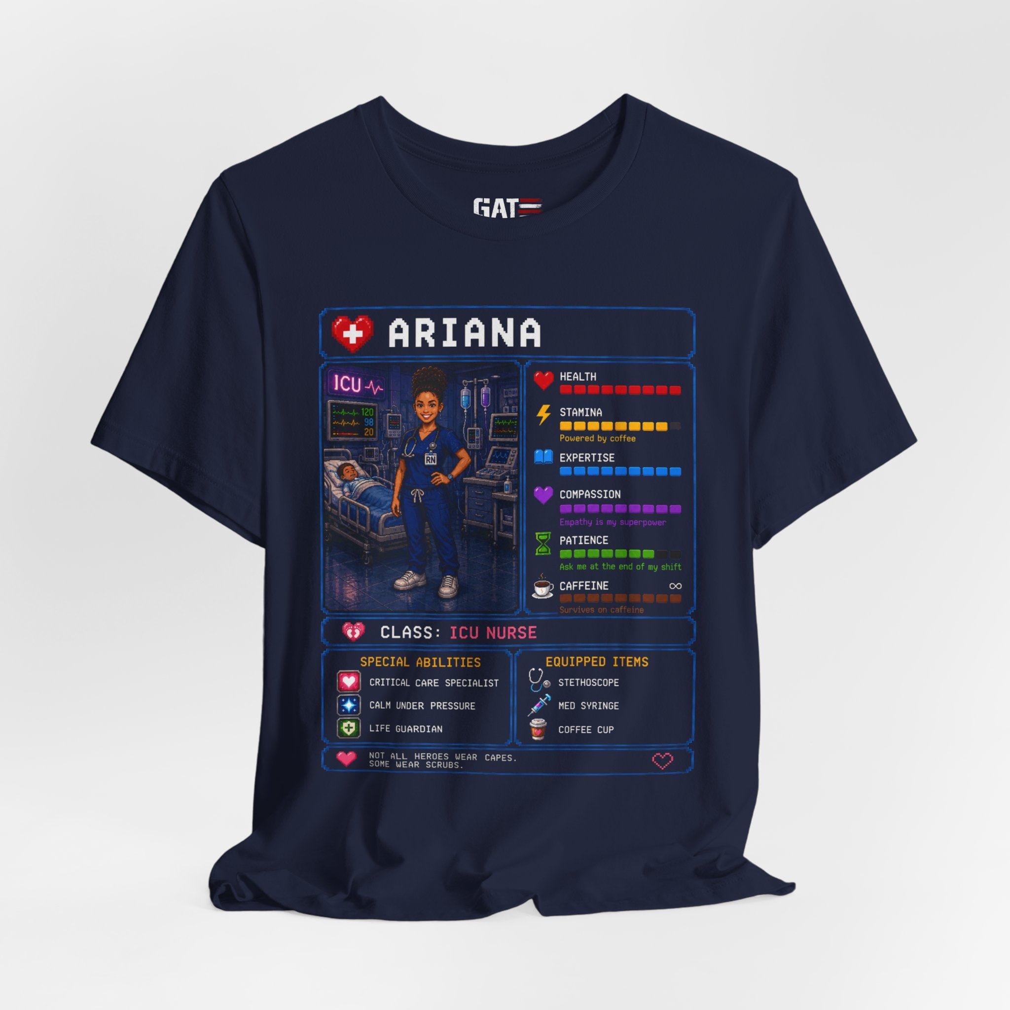 Custom ICU Nurse RPG Character Shirt | Personalized Nurse Gift