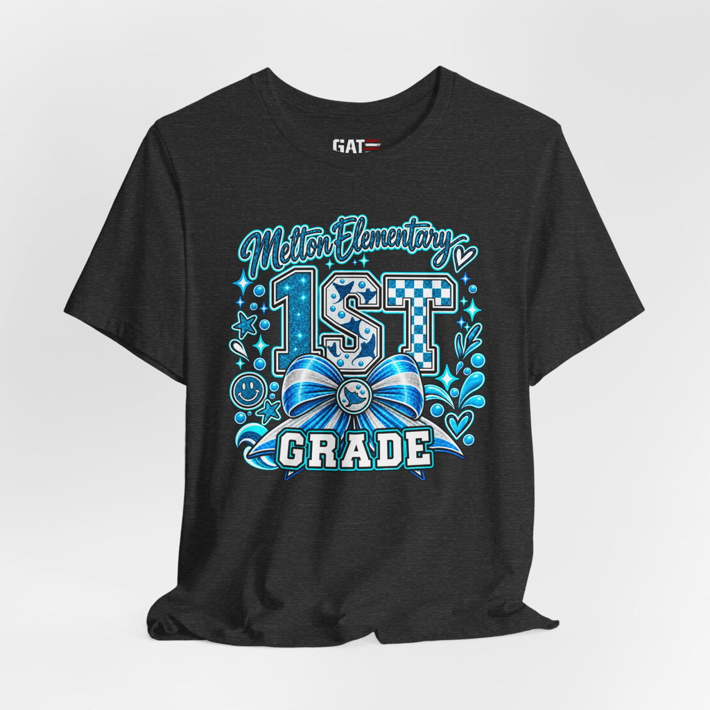 Melton 1st Grade School T‑Shirt — Bow Design