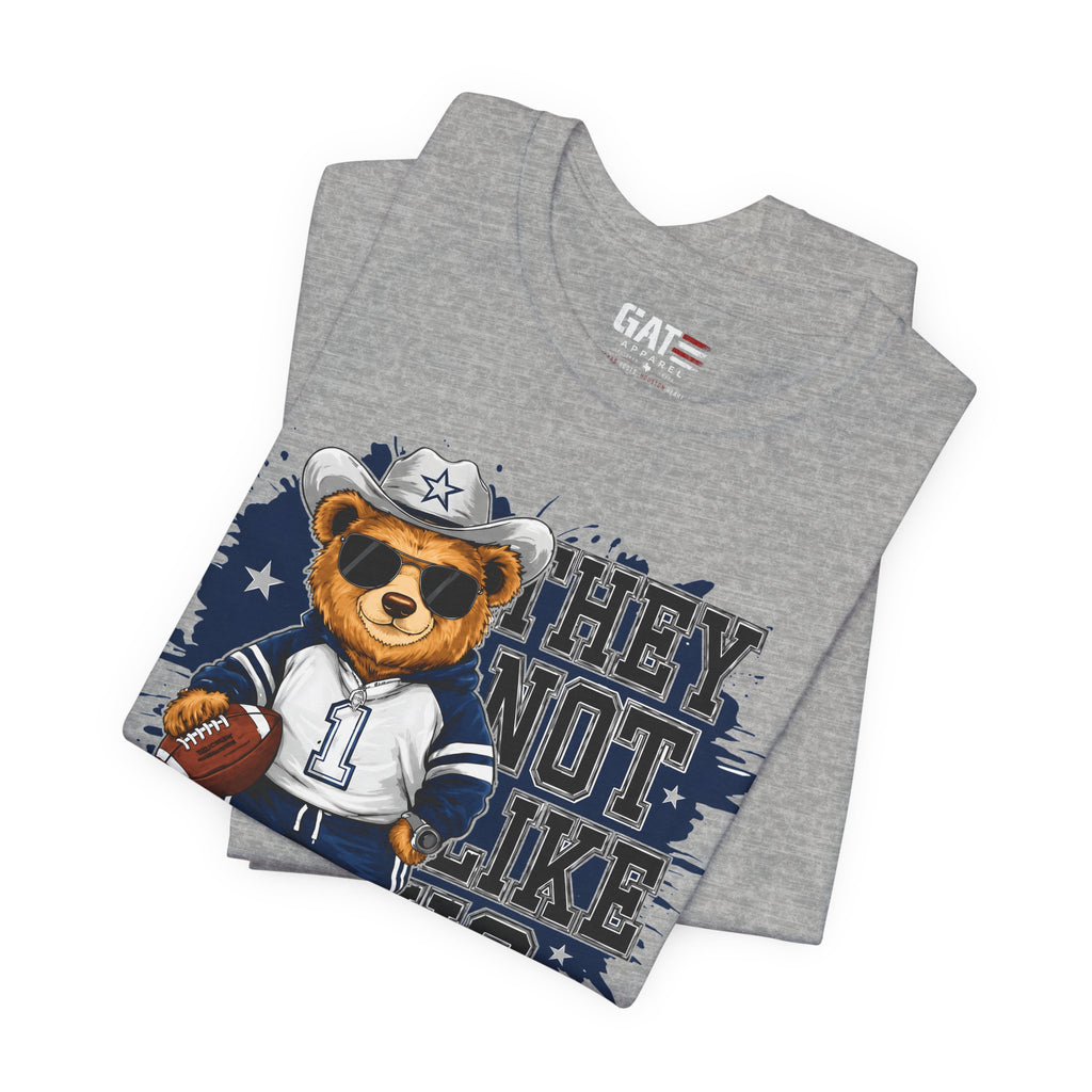 Custom Name and Number Shirt, Personalized Dallas Football Fan Tee, Blue and Silver Jersey Style Back Design