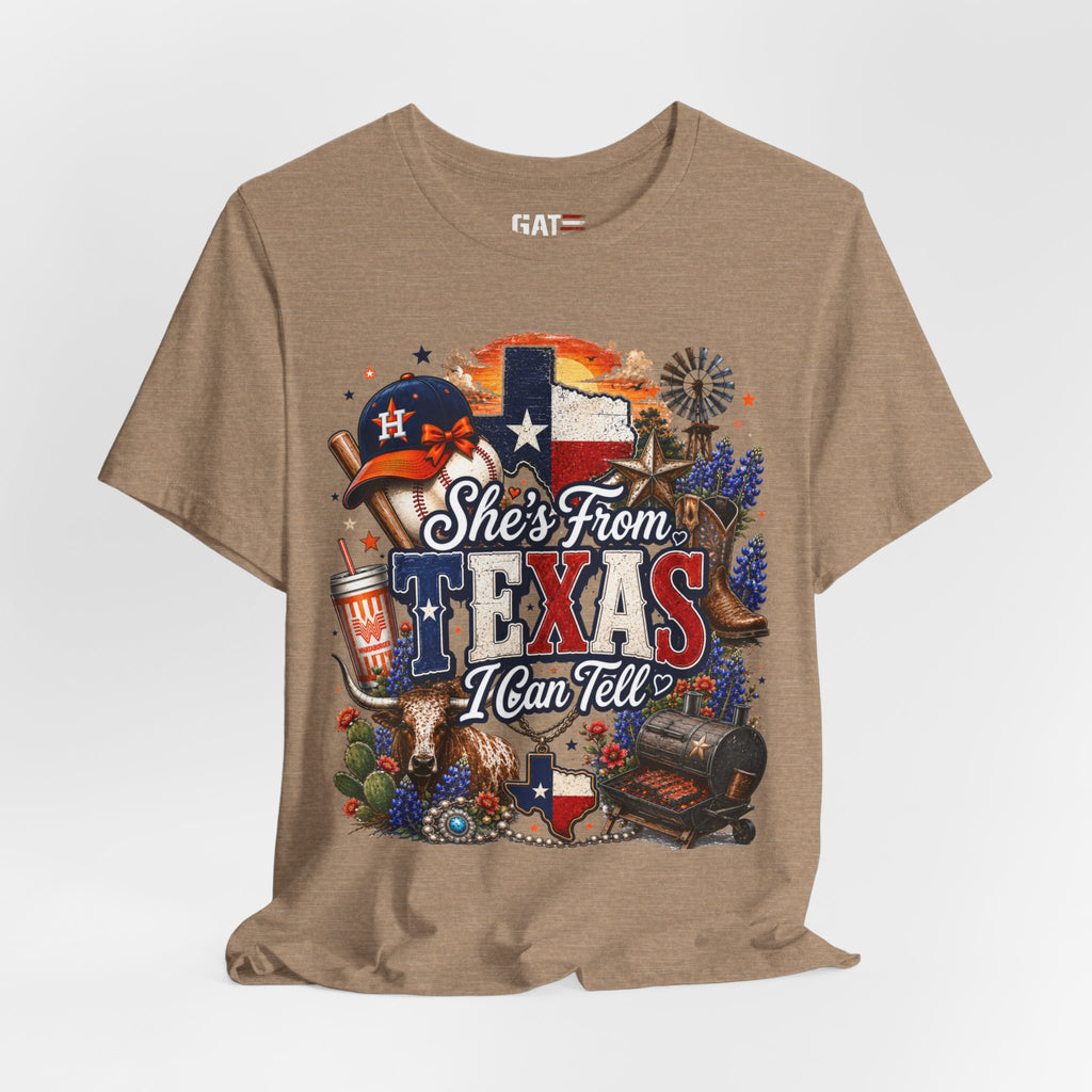 She's From Texas T-Shirt — Texas Pride Graphic Tee
