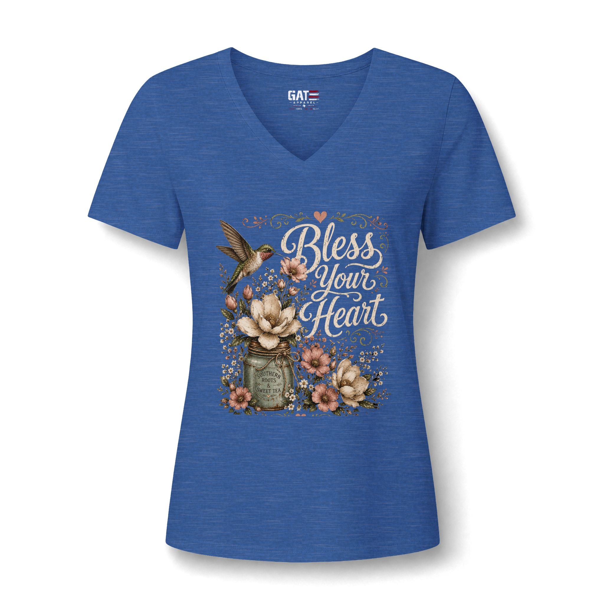 Bless Your Heart Floral V-Neck Tee