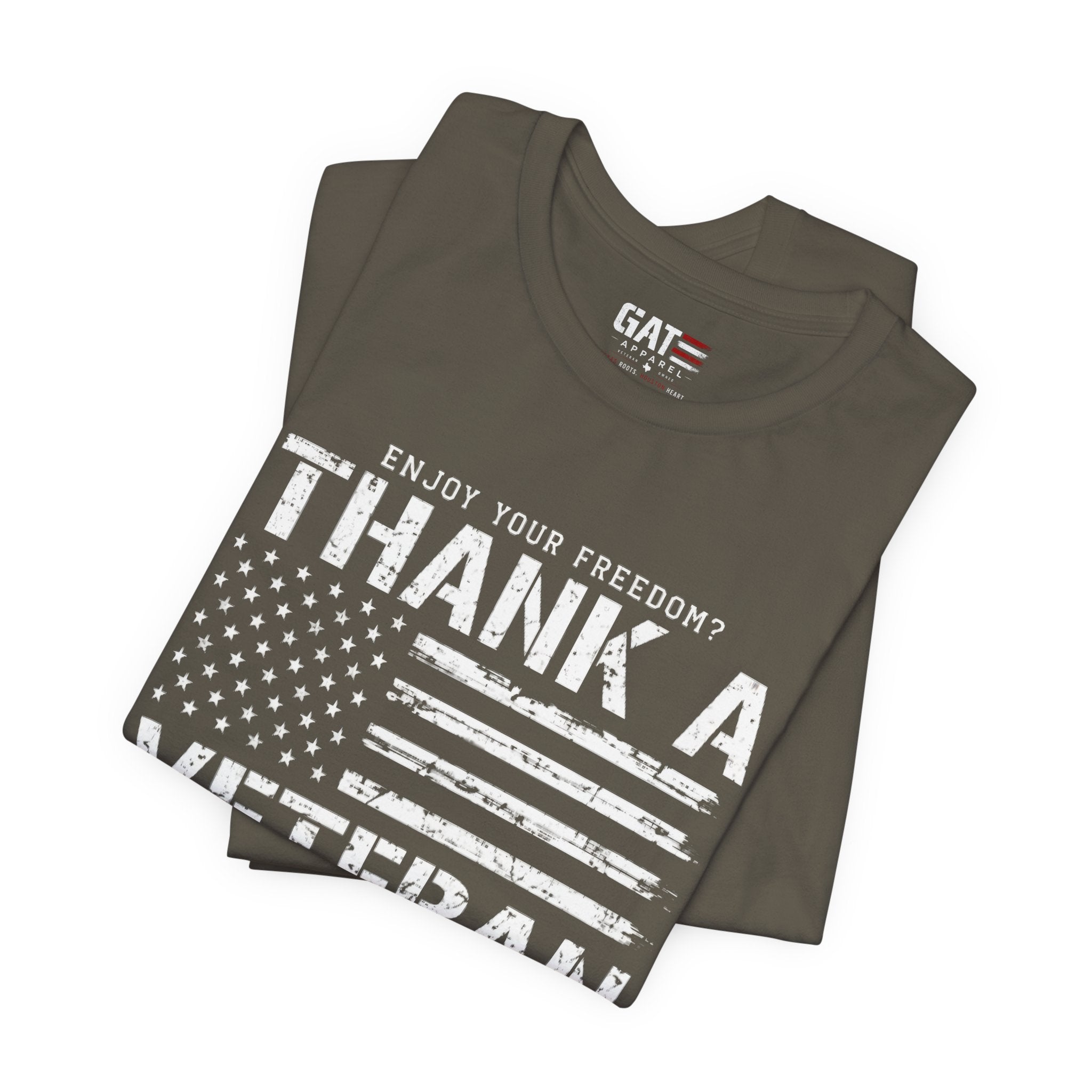 Veteran Shirt Enjoy Your Freedom Thank A Veteran Tee Patriotic American Flag Shirt Military Appreciation Gift for Men and Women