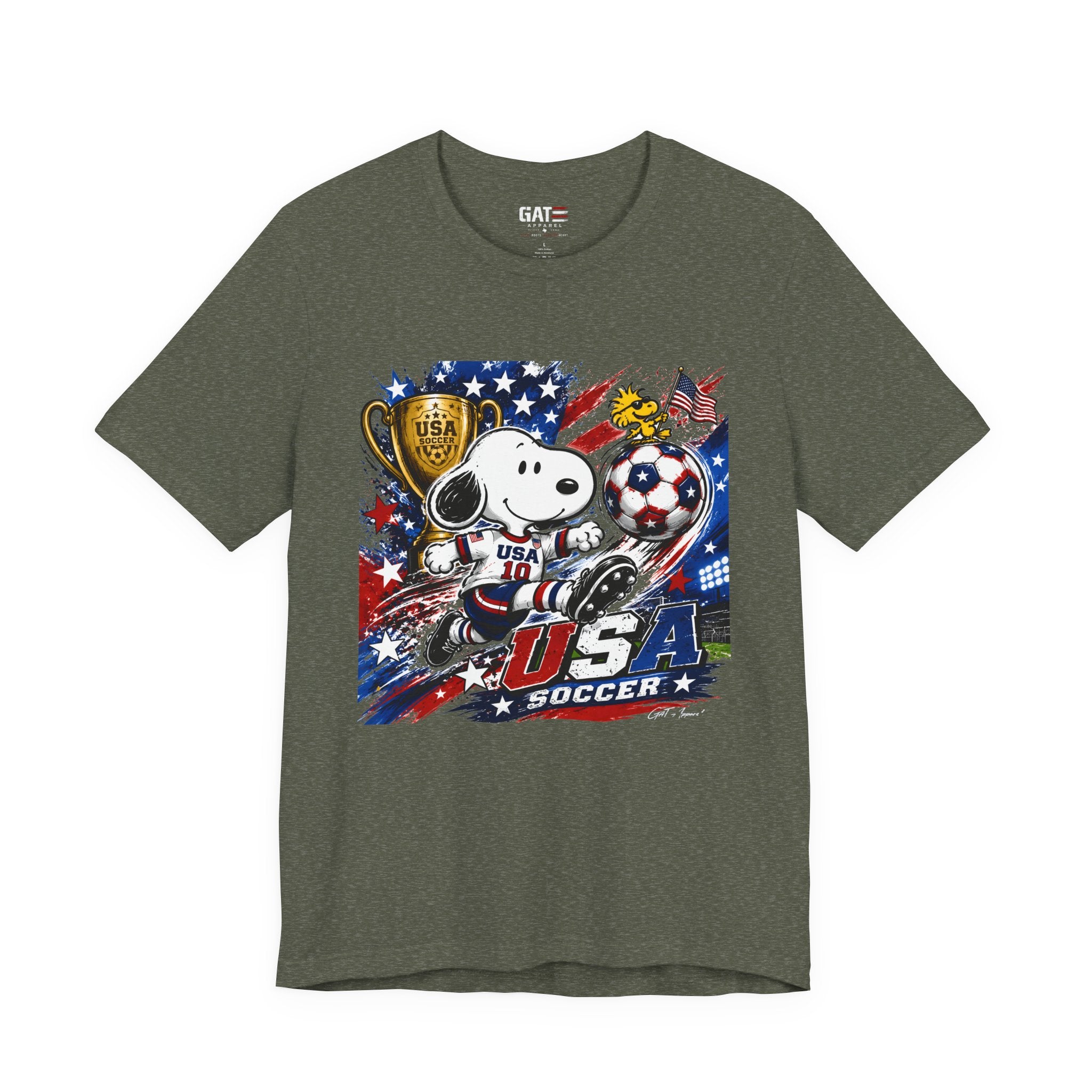 Snoopy USA Soccer Tee | Patriotic Soccer Graphic T-Shirt