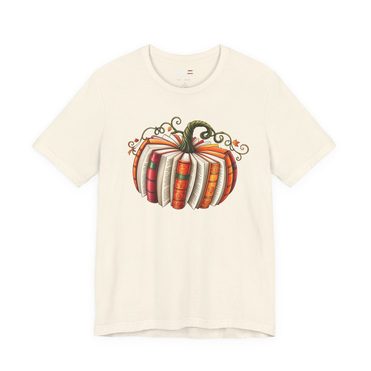 Fall Book Lover Shirt – Pumpkin Books Graphic Tee – product photo