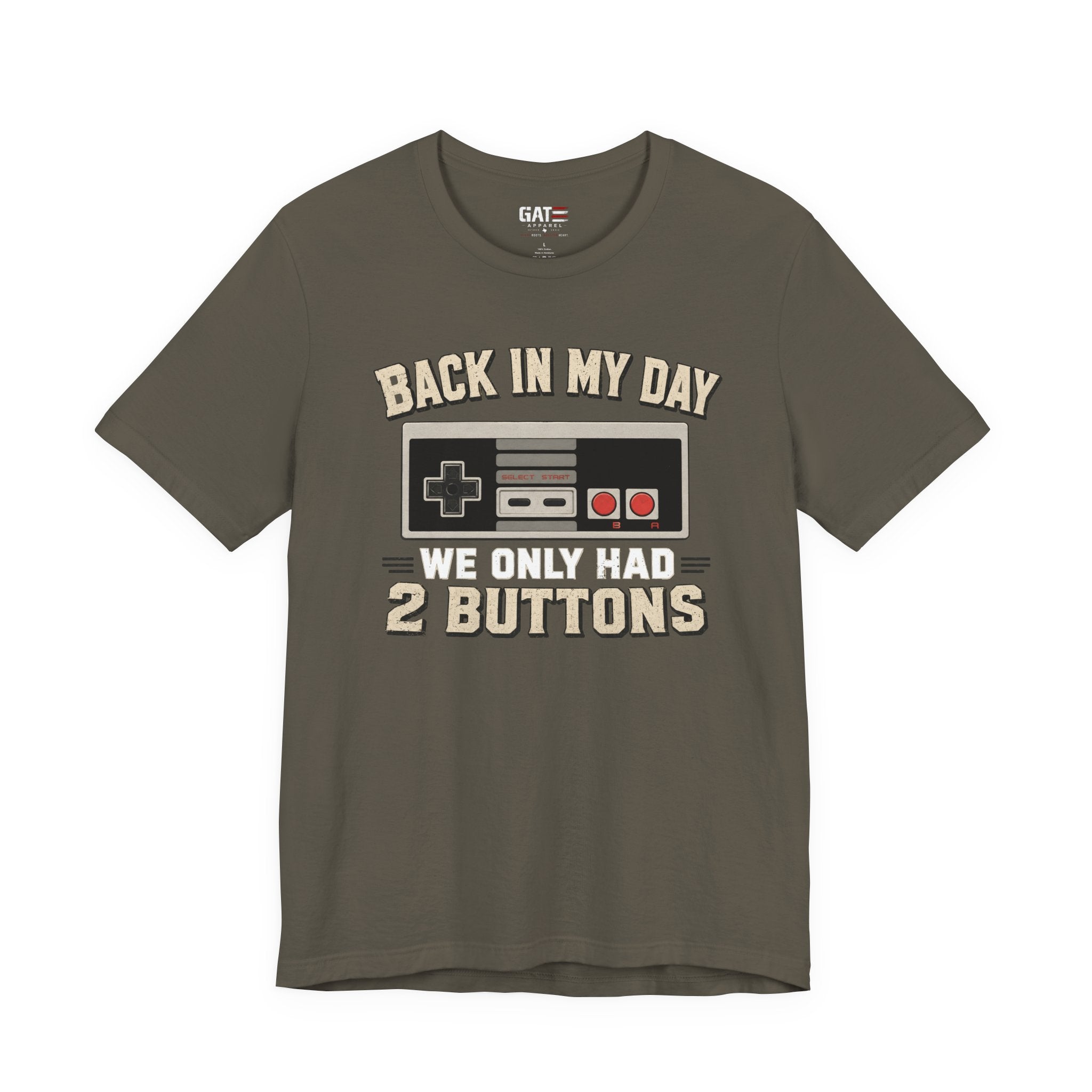 Retro Gamer Shirt, Back In My Day We Only Had 2 Buttons, Vintage Gaming T Shirt, Old School Video Game Tee, Gamer Dad Gift, Nerd Shirt