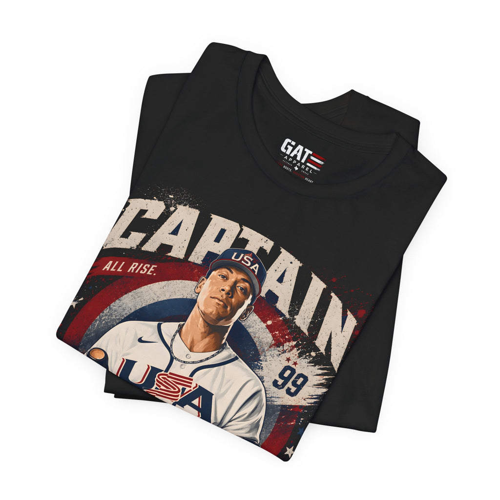 Captain Judge Graphic Tee | USA Baseball Player Vintage Poster, Aaron Judge, Yankees Baseball