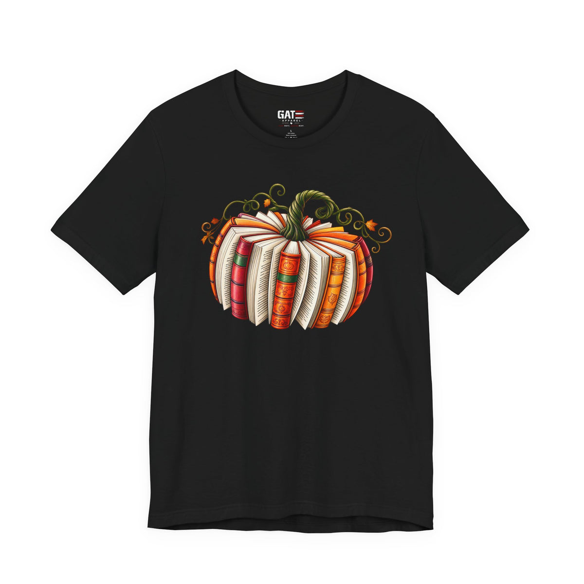 Fall Book Lover Shirt – Pumpkin Books Graphic Tee – product photo