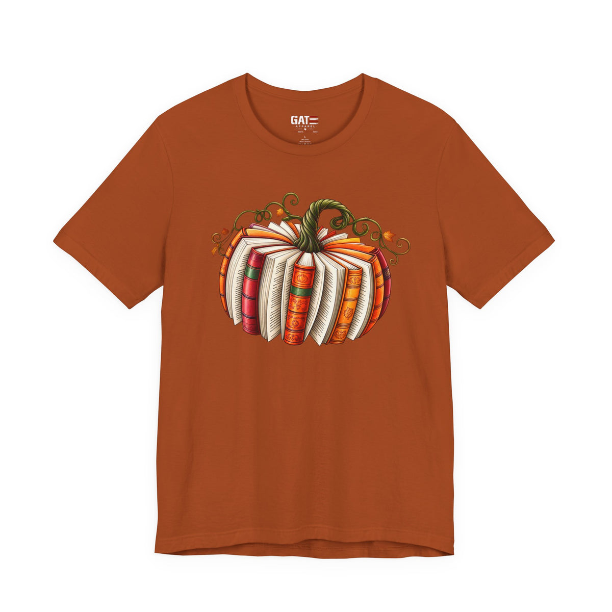 Fall Book Lover Shirt – Pumpkin Books Graphic Tee – product photo