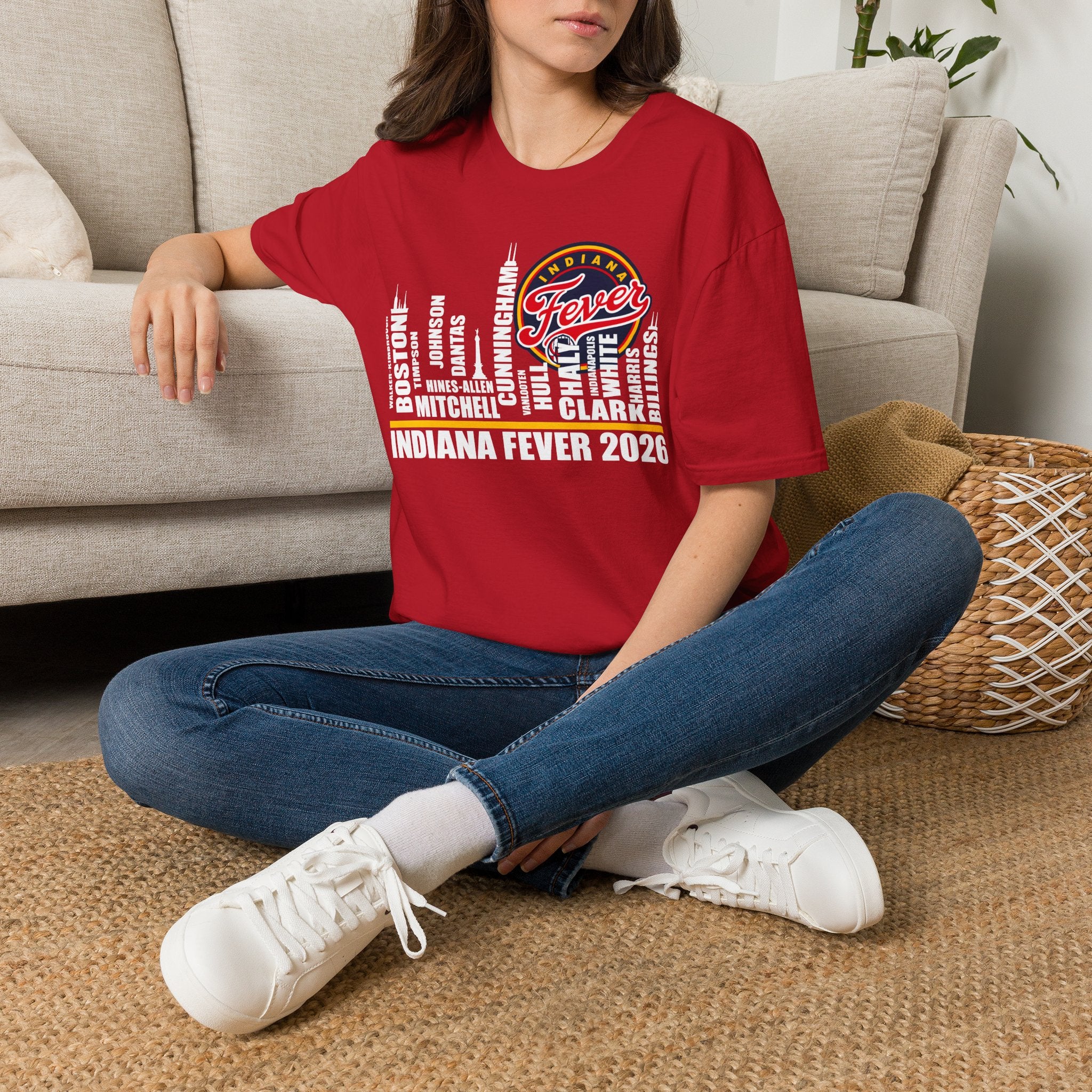 Indiana Fever Team Shirt Caitlin Clark Sophie Cunningham WNBA Basketball Tee